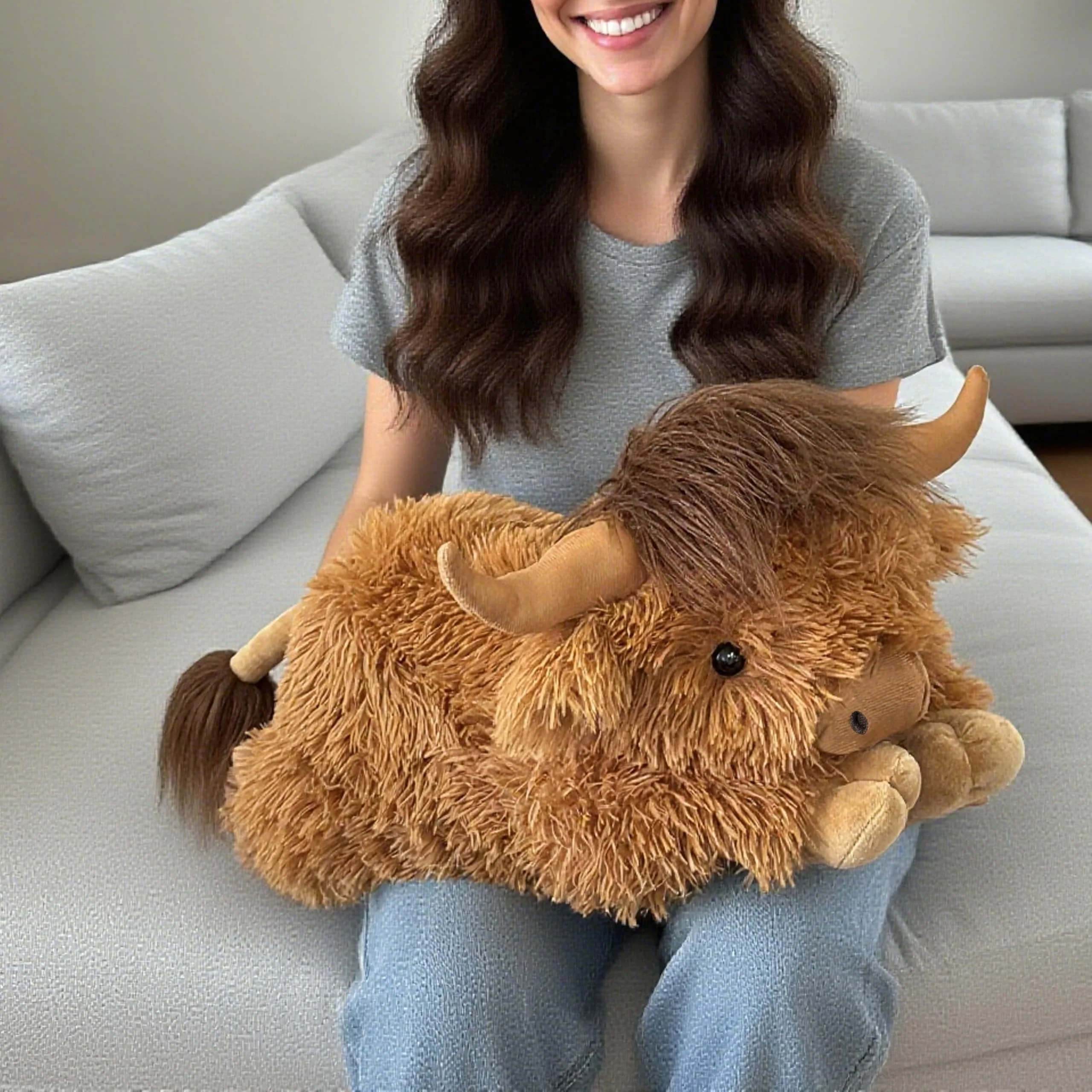 WDXDSOB Weighted Highland Cow Stuffed Animals | 4.2 Lbs Weighted Highland Cow Plush for Kids & Adults | 21.6 Inch Large Cattle Pillow Toy Gift for Christmas Birthday Mother's Day - Image 2