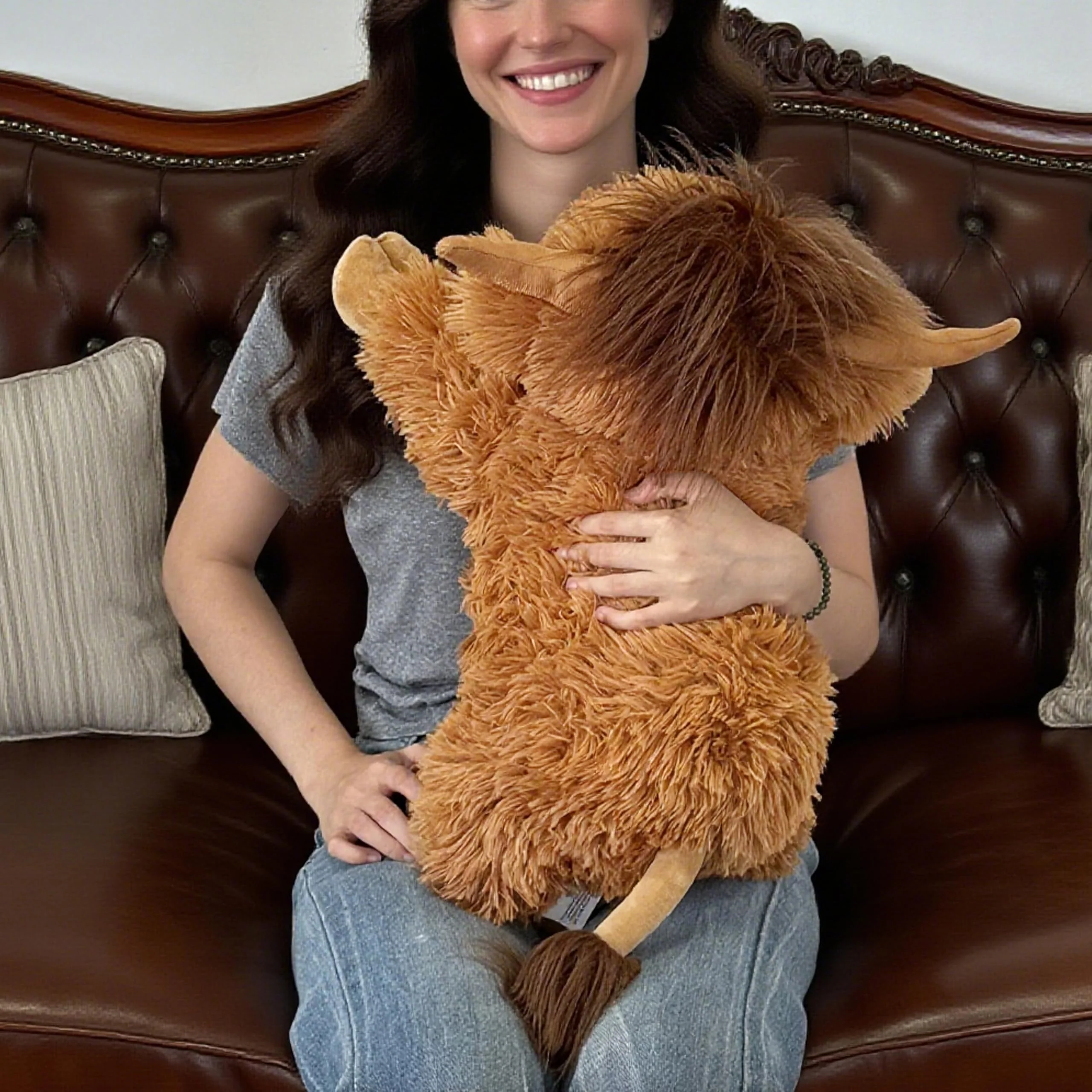 WDXDSOB Weighted Highland Cow Stuffed Animals | 4.2 Lbs Weighted Highland Cow Plush for Kids & Adults | 21.6 Inch Large Cattle Pillow Toy Gift for Christmas Birthday Mother's Day - Image 3