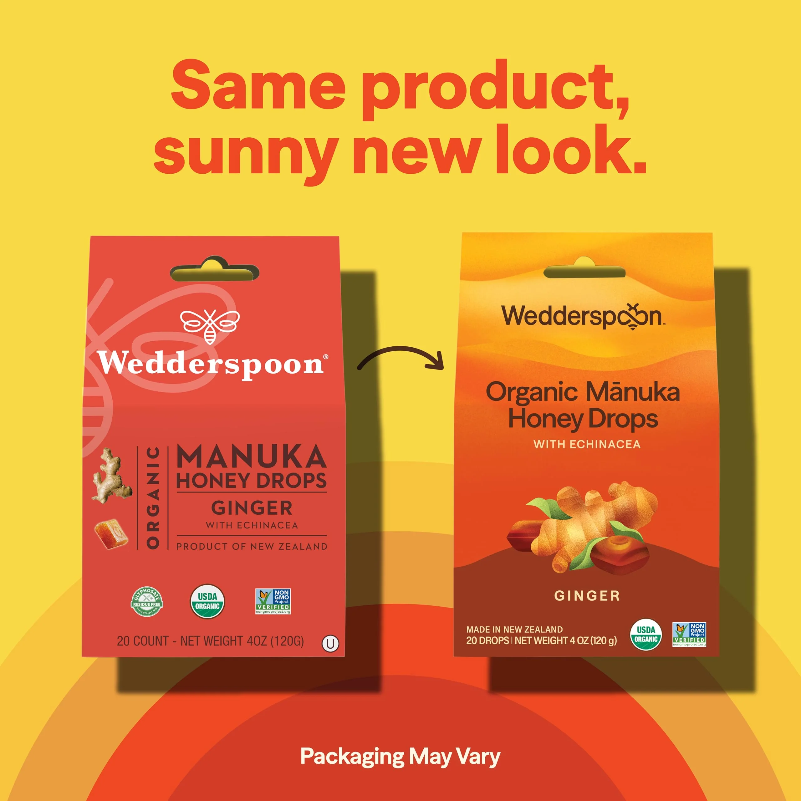 Wedderspoon Organic Manuka Honey Drops, Ginger & Echinacea, 20 Count | USDA Organic | Genuine New Zealand Honey, Natural Remedy for Dry Throat - Image 2