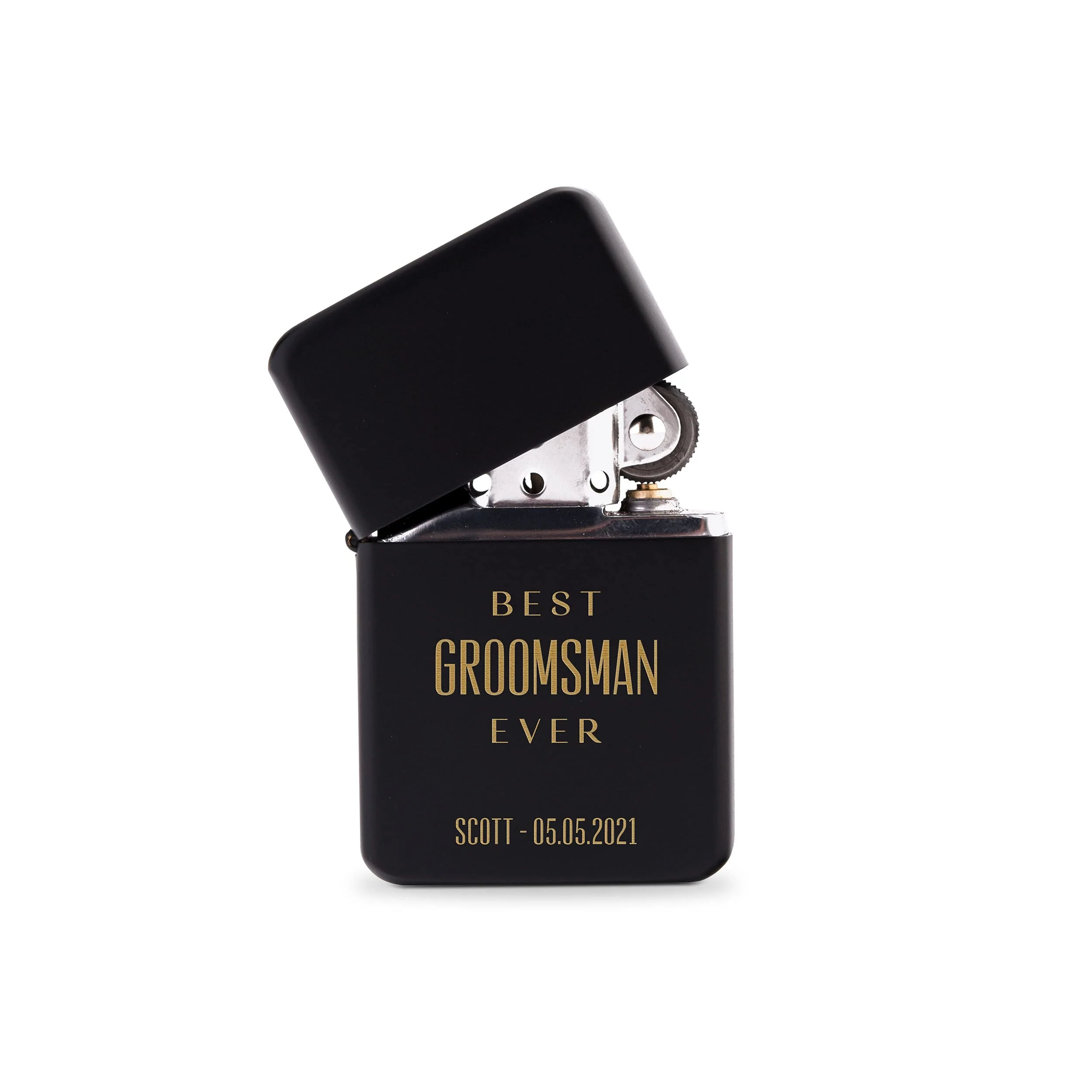 Weddingstar Custom Metal Windproof Personalized Lighter Matte Black - Best Groomsman Ever Engraving Lighter