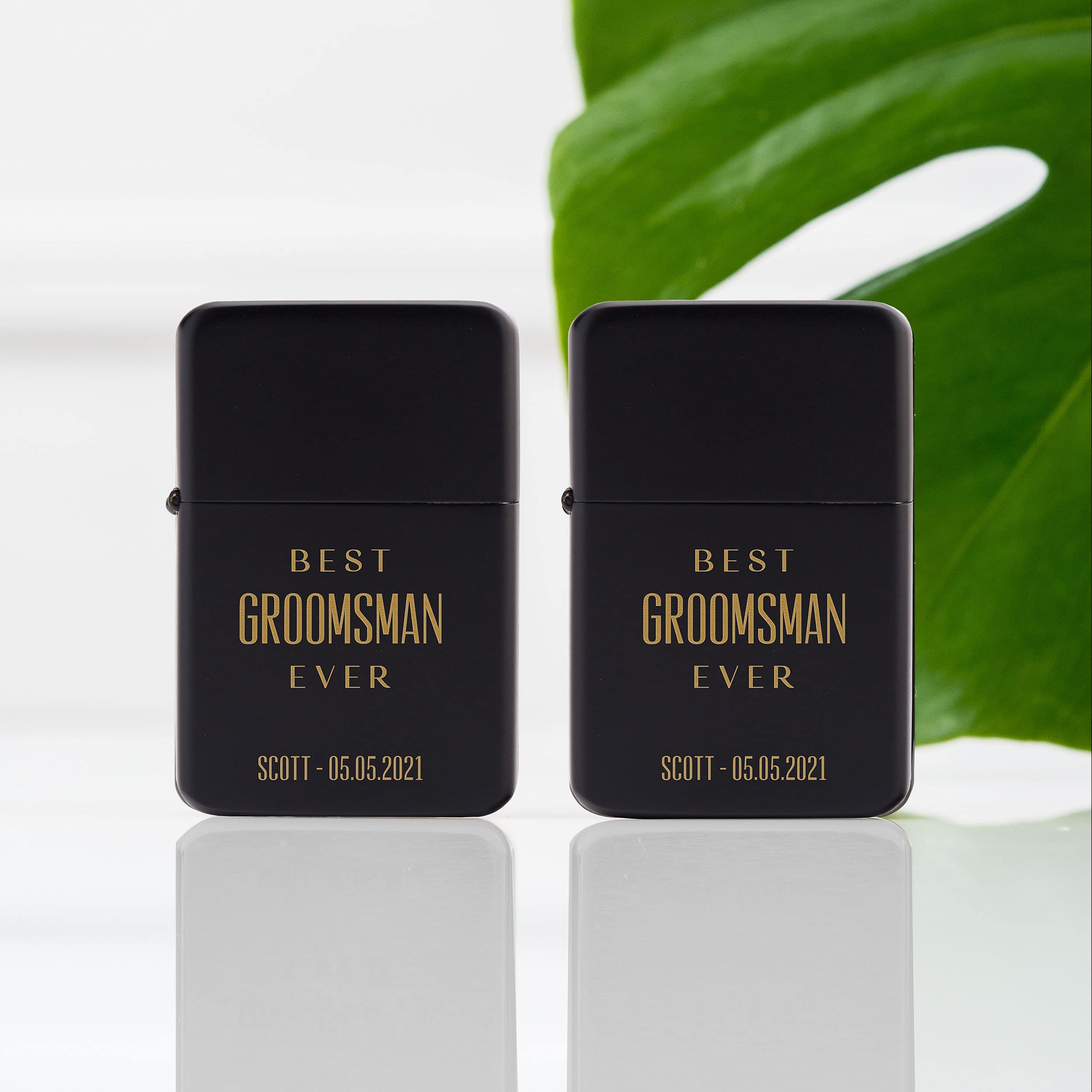 Weddingstar Custom Metal Windproof Personalized Lighter Matte Black - Best Groomsman Ever Engraving Lighter - Image 3