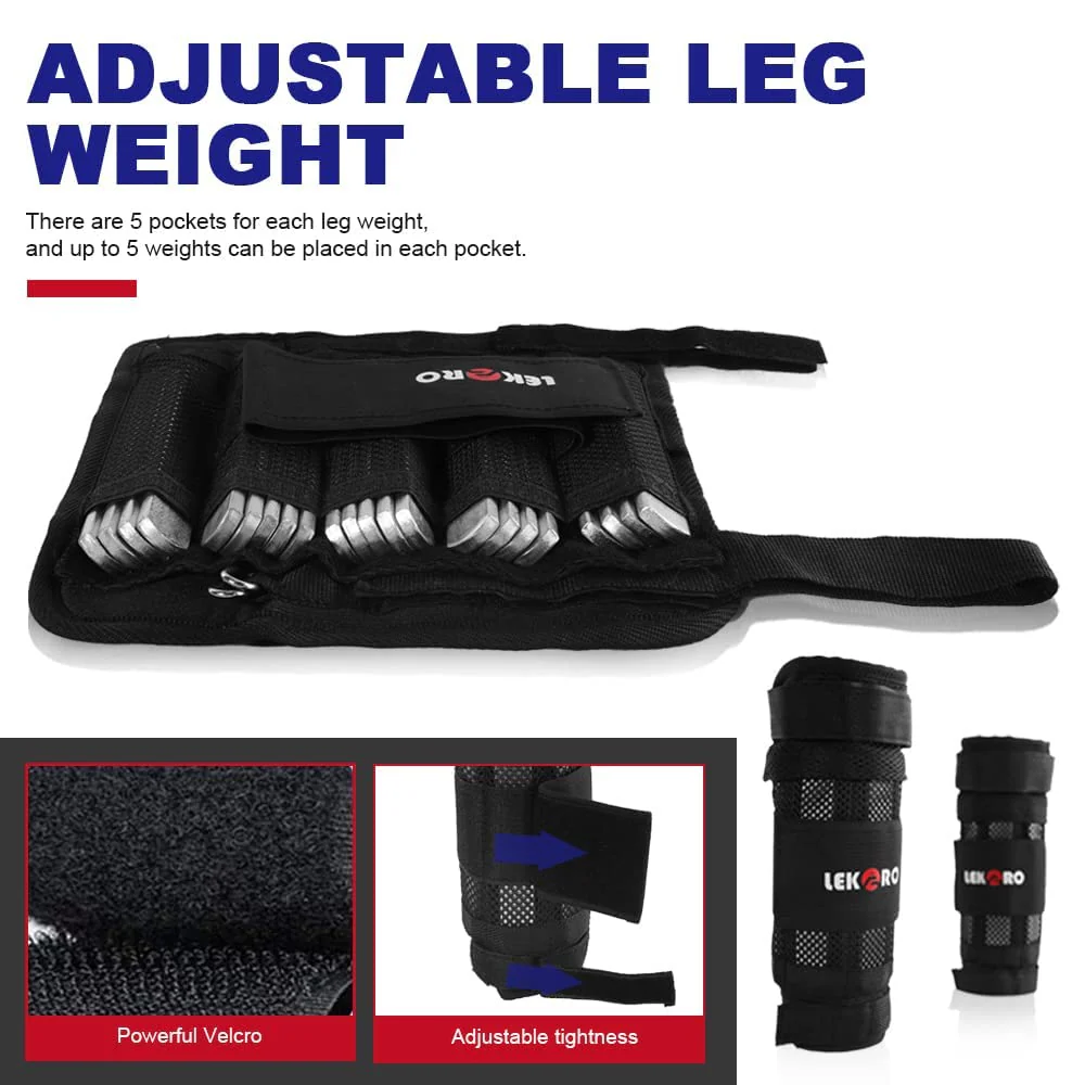 Weighted Vest Set 44LB for Men & Women, Adjustable Workout Weight Vest with Steel Plates, Weighted Training Vest with Wrist Weights and Ankle Weights for Strength Training, HIIT, Rucking & Cardio - Image 4