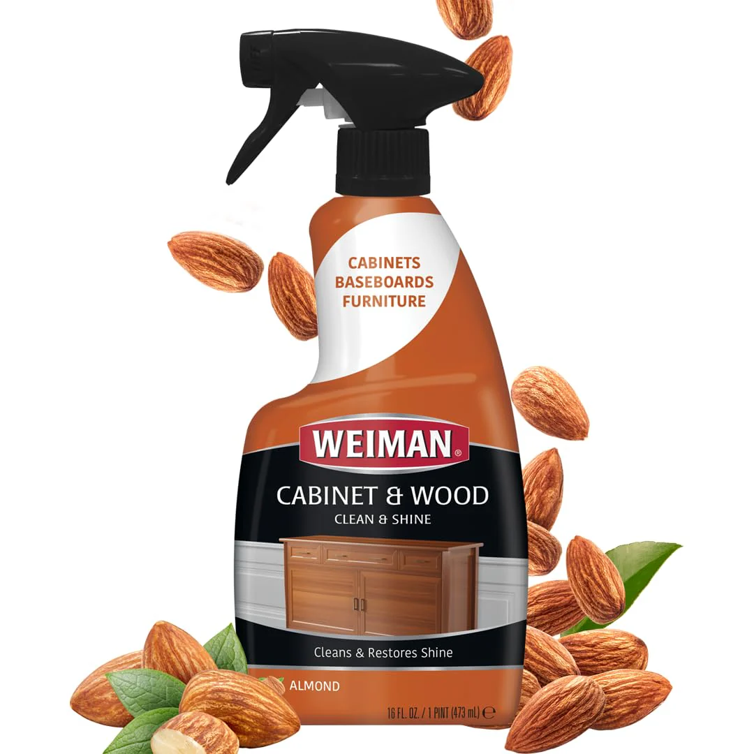 Weiman Cabinet and Wood Cleaner, Shine, Clean and Protect Spray - For Wood Cabinets, Furniture, Tables, Baseboards, Trim and more, 16 oz, 2 PACK with MicroFiber Towel - Image 2