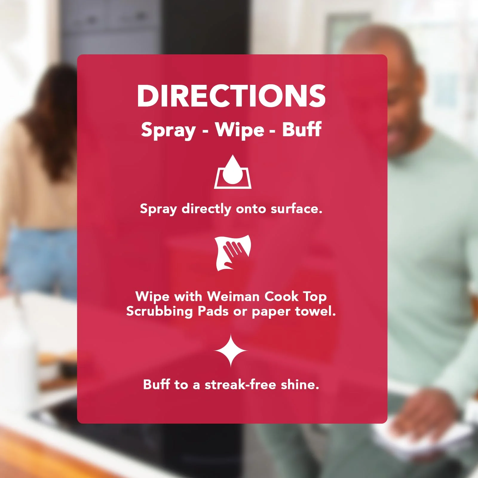 Weiman Daily Cooktop Cleaner with Microfiber Cloth Included for Glass Ceramic and Induction Cook Tops, 22oz - Image 2