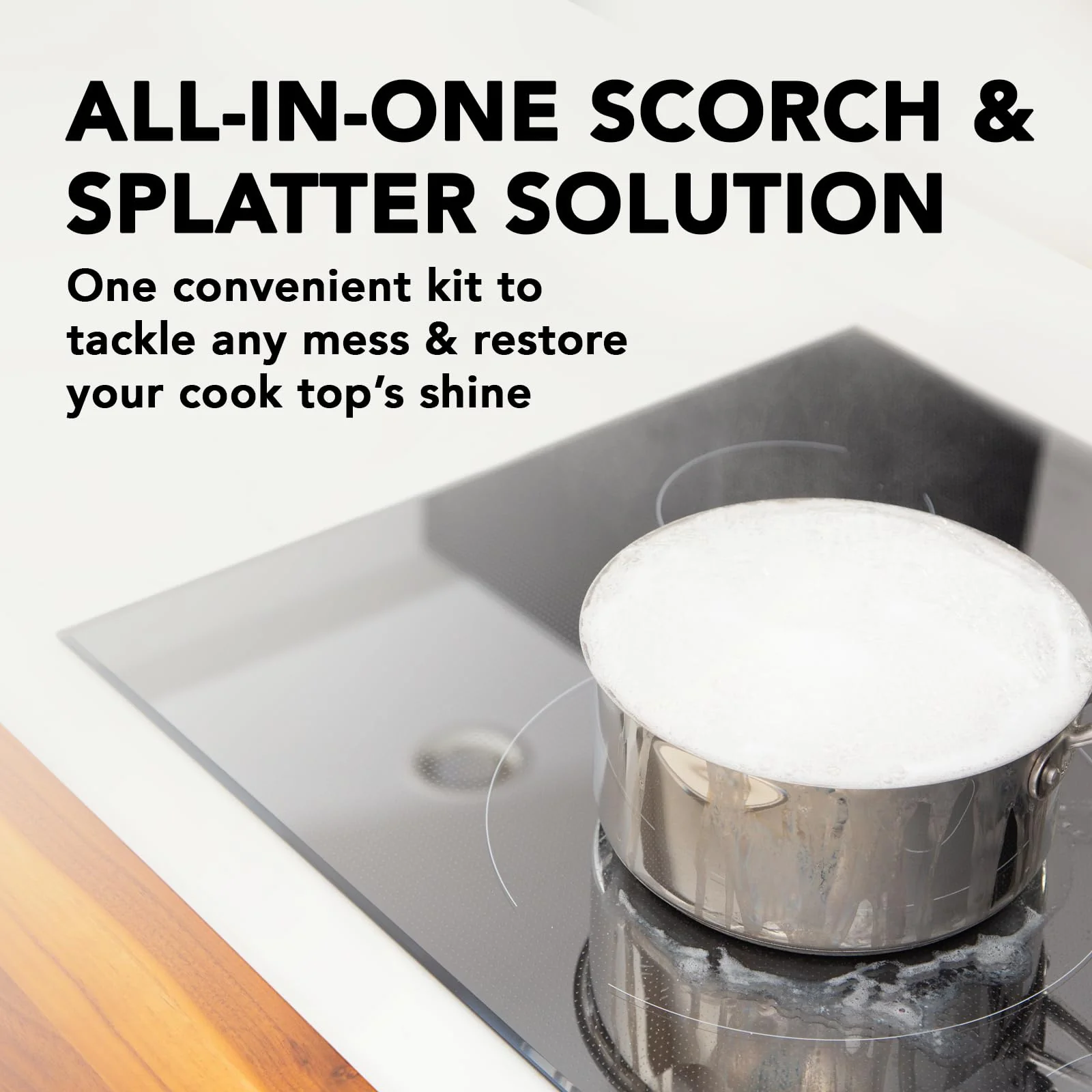 Weiman Glass & Ceramic Cooktop, Stove Top & Oven Cleaner Kit – Kitchen Cleaner Cream, 3 Scrubbing Pads & Scraper for Burnt-On Food & Grease, Clean Shine - Safe for Induction, Electric & Gas Cooktops - Image 5