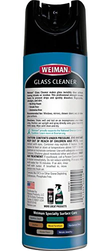 Weiman Glass Cleaner - 19 Ounce - Professional Streak Free Foaming No Drip Removes Grease Dissolves Fingerprints and Smudges (Pack of 2) - Image 2