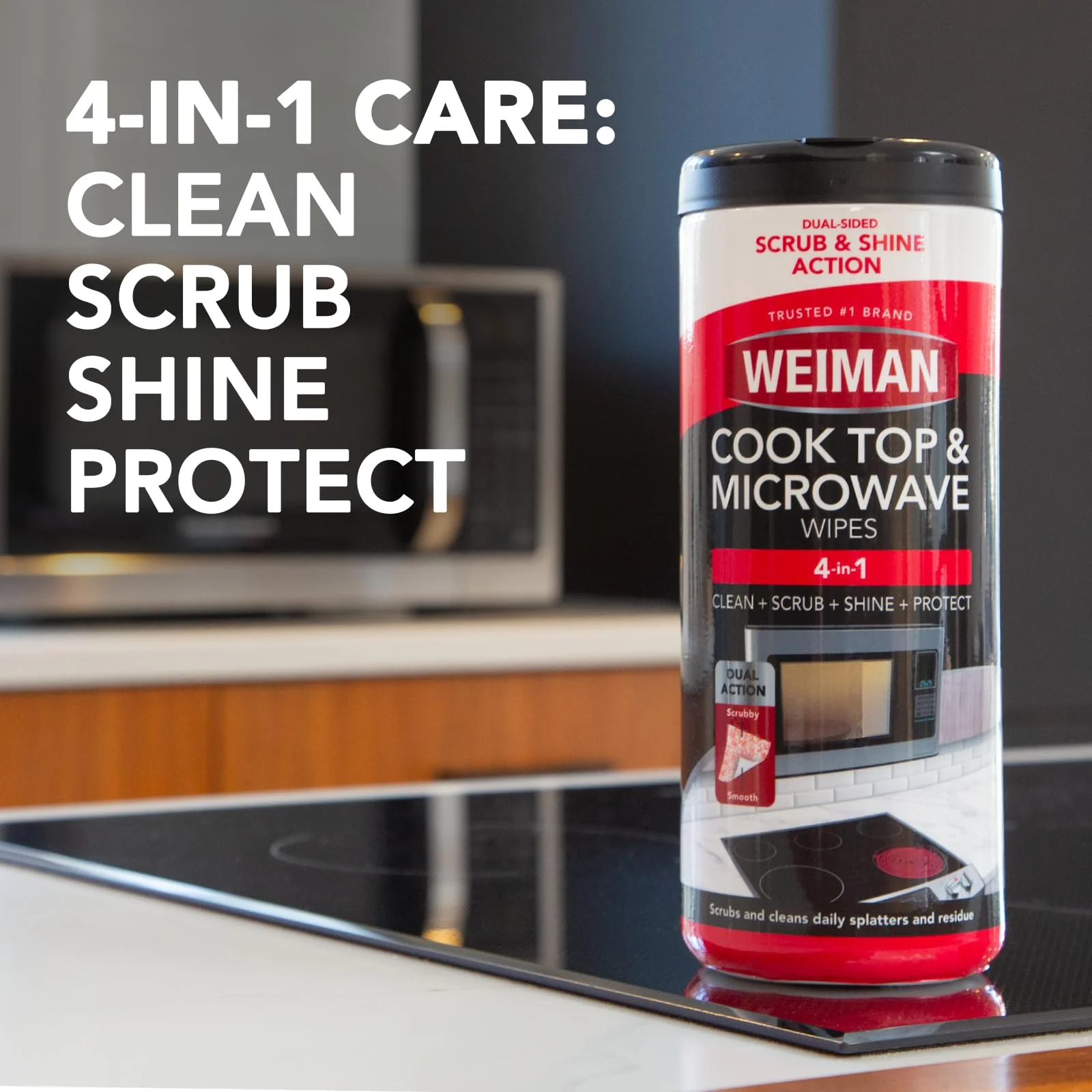 Weiman Glass Cooktop and Microwave Wipes - 2 Pack - Cleaner for Daily Use Professional Home Kitchen Cooktop Cleaner and Polish Use on Induction Ceramic Gas Portable Electric - 60 Wipes Total - Image 9