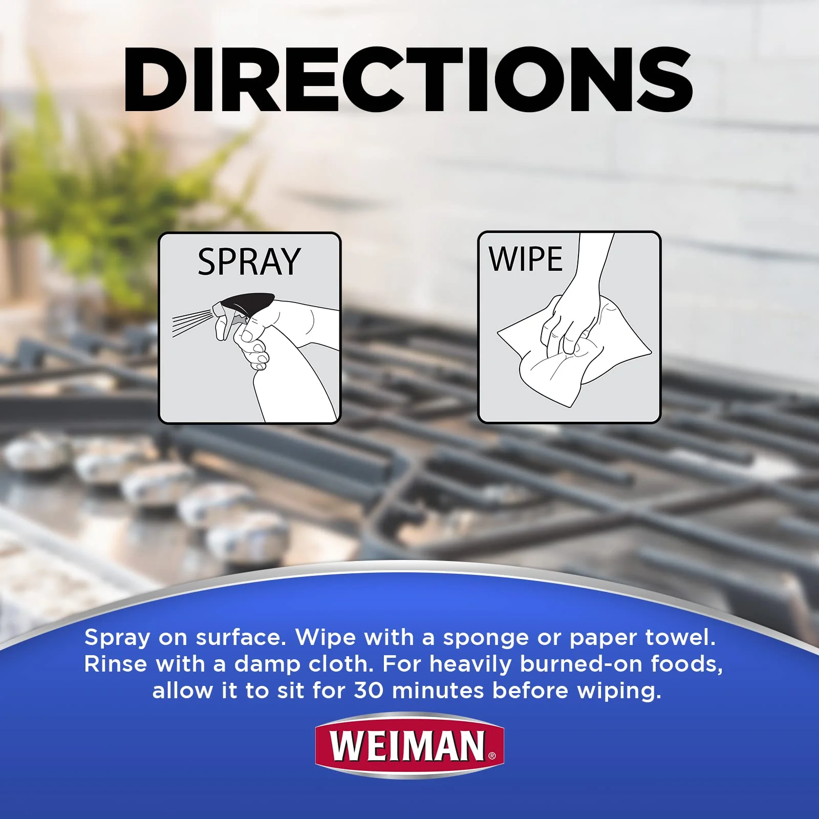 Weiman Heavy Duty Gas Range & Stove Top Cleaner and Degreaser - 2 Pack, 24 Ounces with MicroFiber Cleaning Towel - Image 6