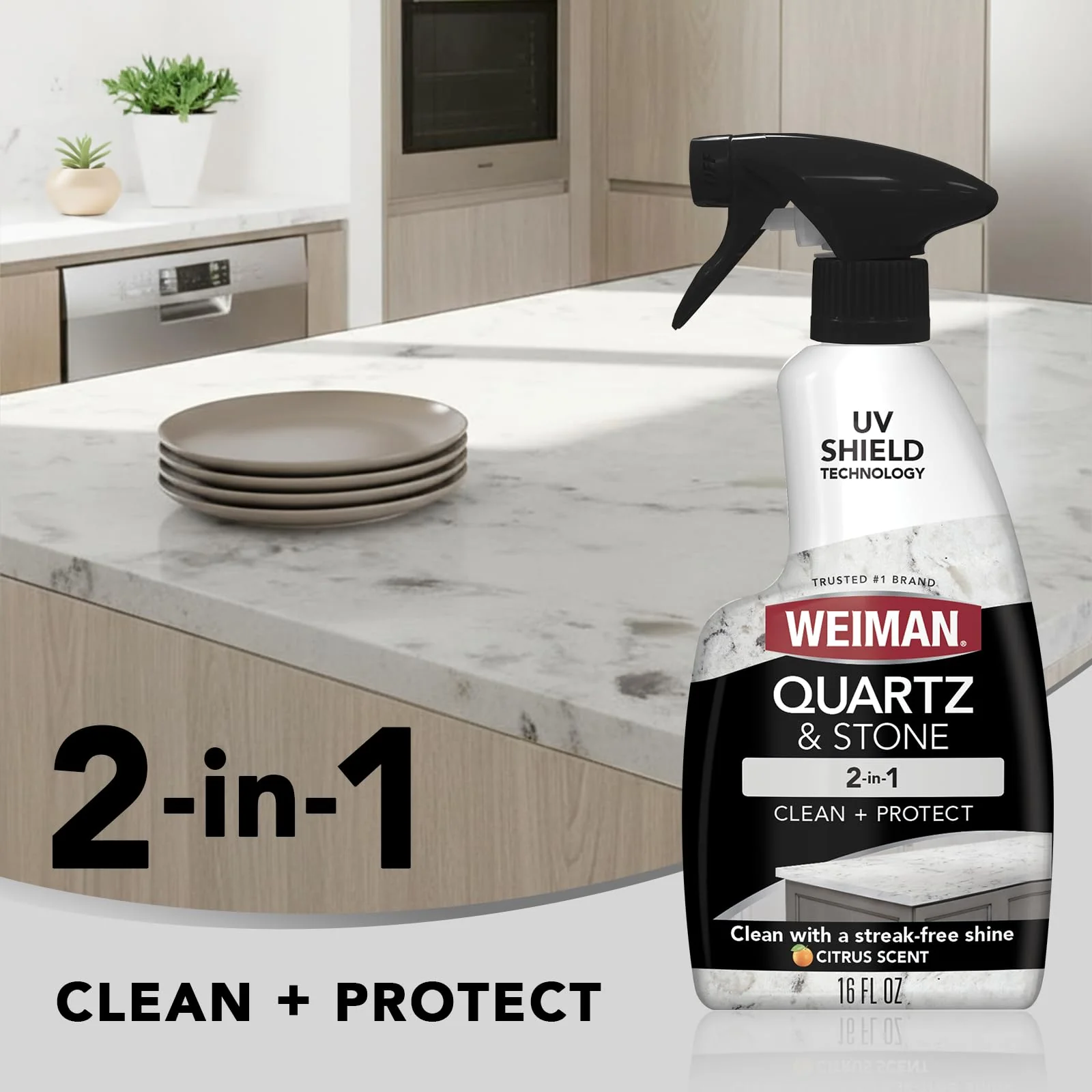 Weiman Quartz Countertop Cleaner and Polish (2 Pack w/Micro Towel) Clean and Shine Your Quartz Countertops Islands and Stone Surfaces with Ultra Violet Protection - Image 7