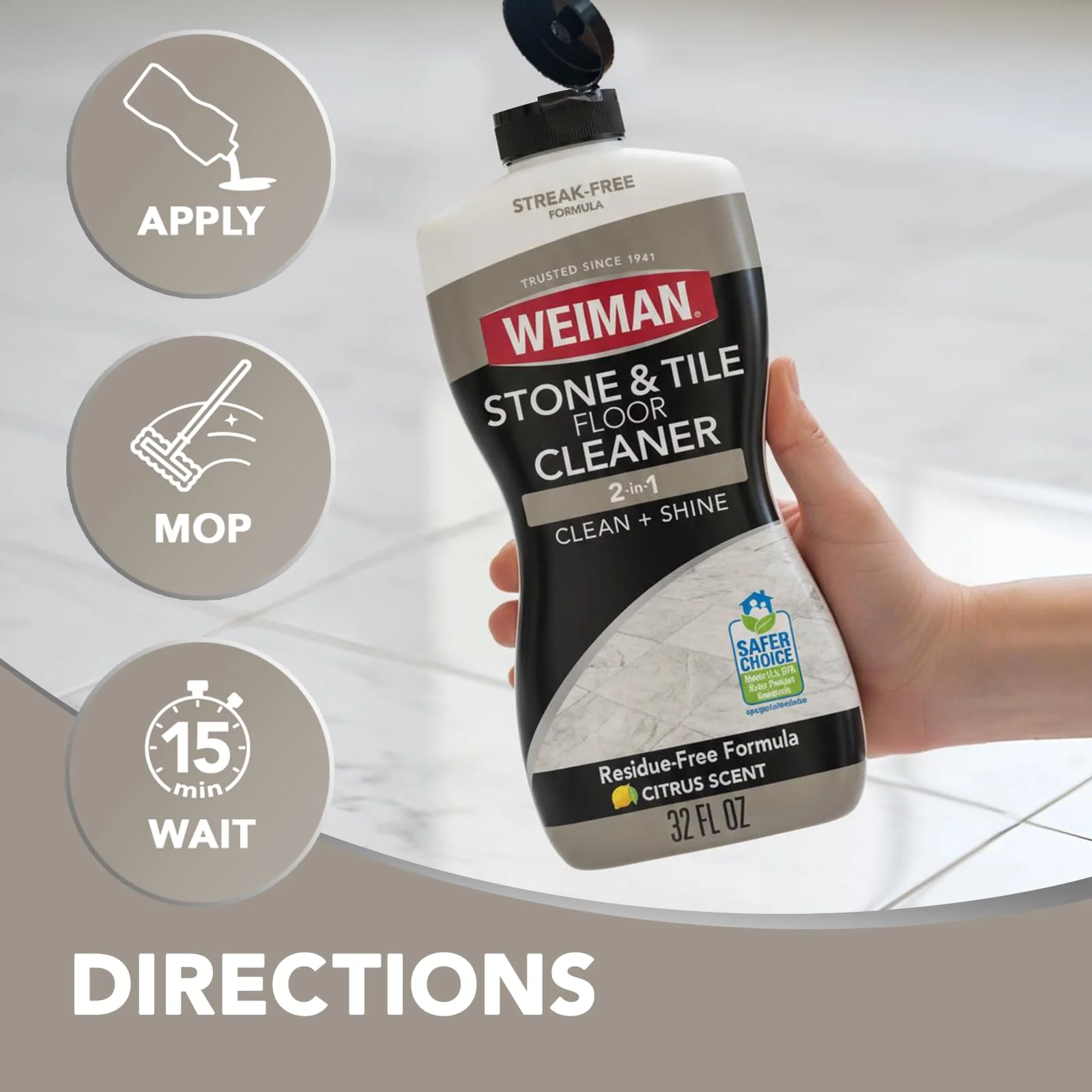 Weiman Stone Tile and Laminate Cleaner - 32 Ounce 2 Pack - Image 3
