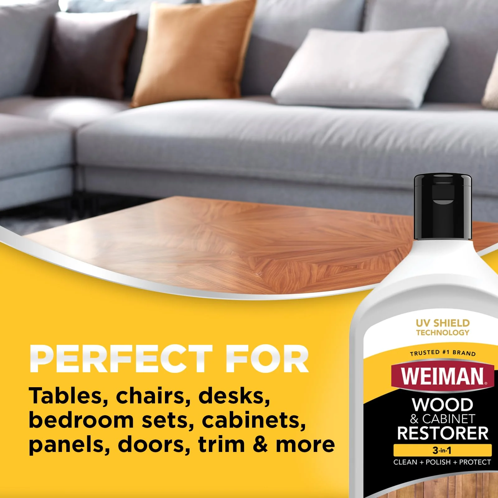 Weiman Wood Restore and Repair Kit, Wood Floor Scratch Repair, Furniture Markers Touch Up, Cabinet Cleaner, Removes Dirt & Reduces Scratches, Safe for Table, Desk, & Chair, UV Shield Technology - Image 4