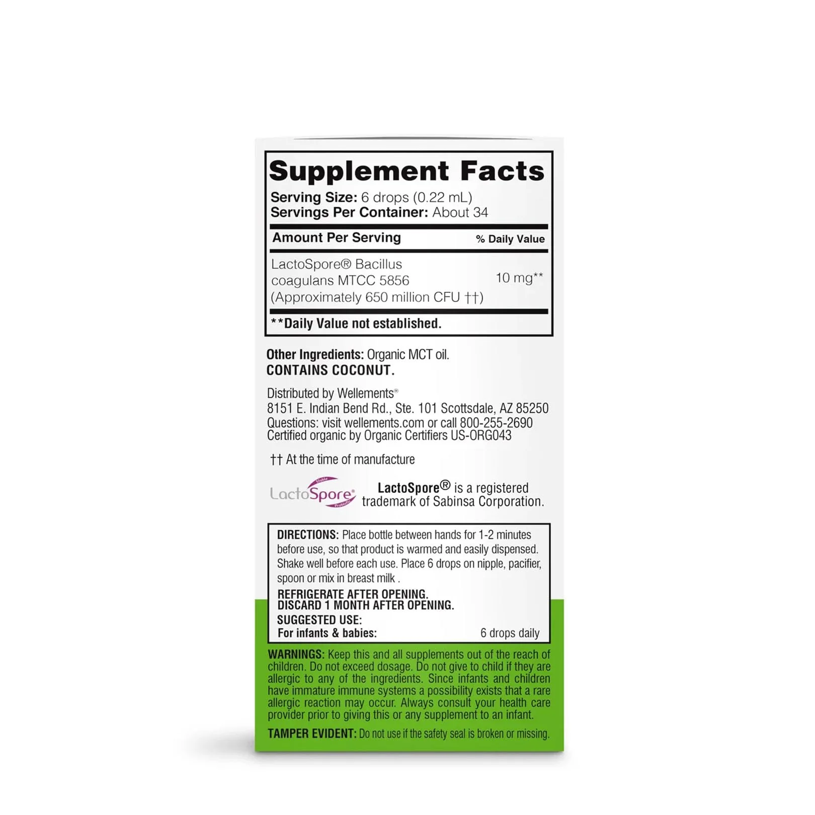 Wellements Organic Baby Probiotic Drops (0.25 Fl Oz) - Digestive & Immune Support for Infants - Toddler Probiotic Helps with Newborn+ Gut Health, Gas, Constipation & Colic Support - Preservative Free - Image 3