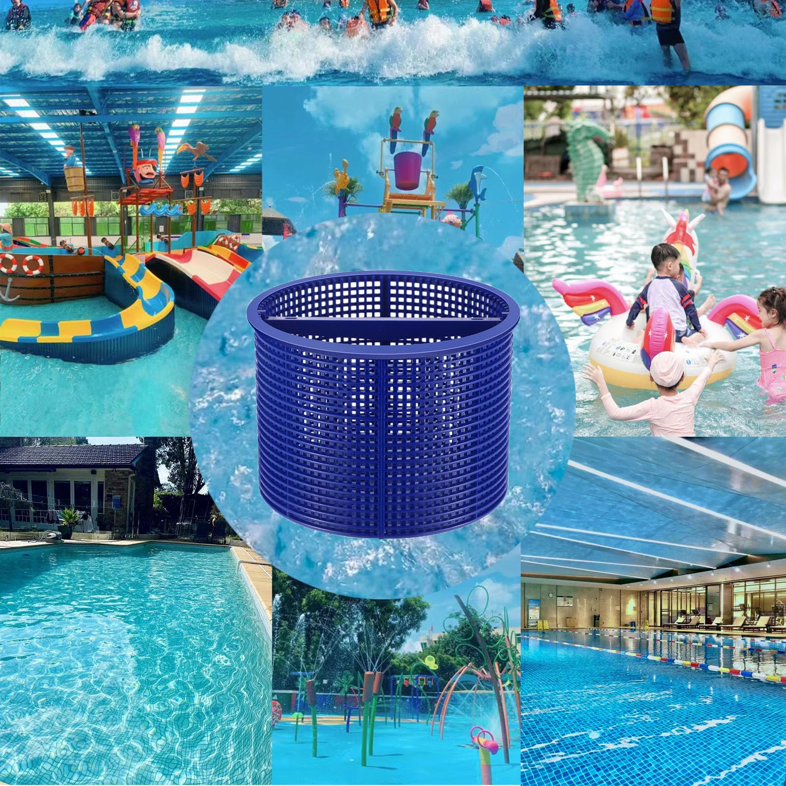 WENPENG Pool Skimmer Basket Replacement,for Hayward Swimming Pool Skimmer SPX1082CA & Aladdin B-152 Skimmer Models,SP1082 SP1083 SP1084 1085 1086 SP1075 1075T 1076 1077 Skimmers Basket (Blue) - Image 2