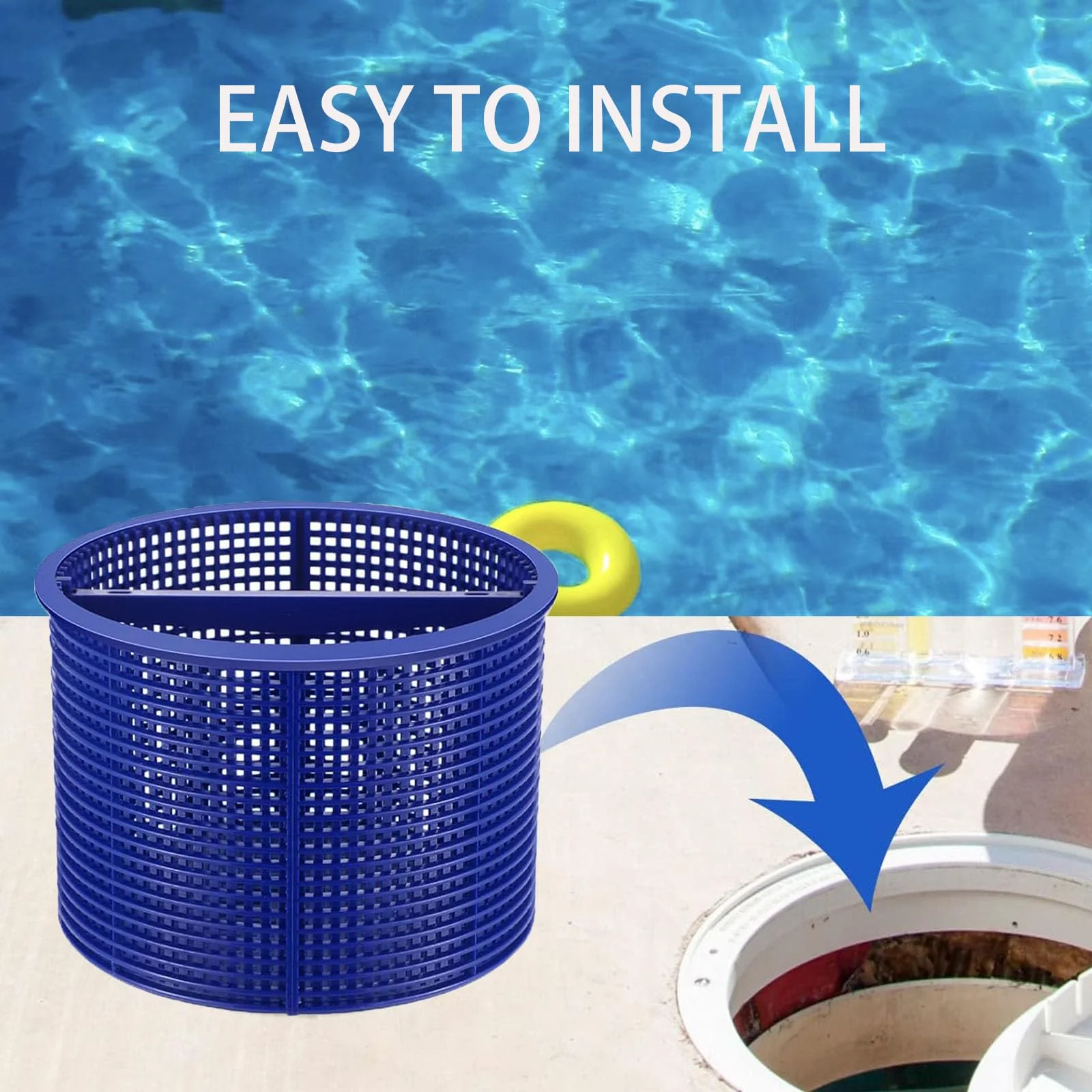 WENPENG Pool Skimmer Basket Replacement,for Hayward Swimming Pool Skimmer SPX1082CA & Aladdin B-152 Skimmer Models,SP1082 SP1083 SP1084 1085 1086 SP1075 1075T 1076 1077 Skimmers Basket (Blue) - Image 4