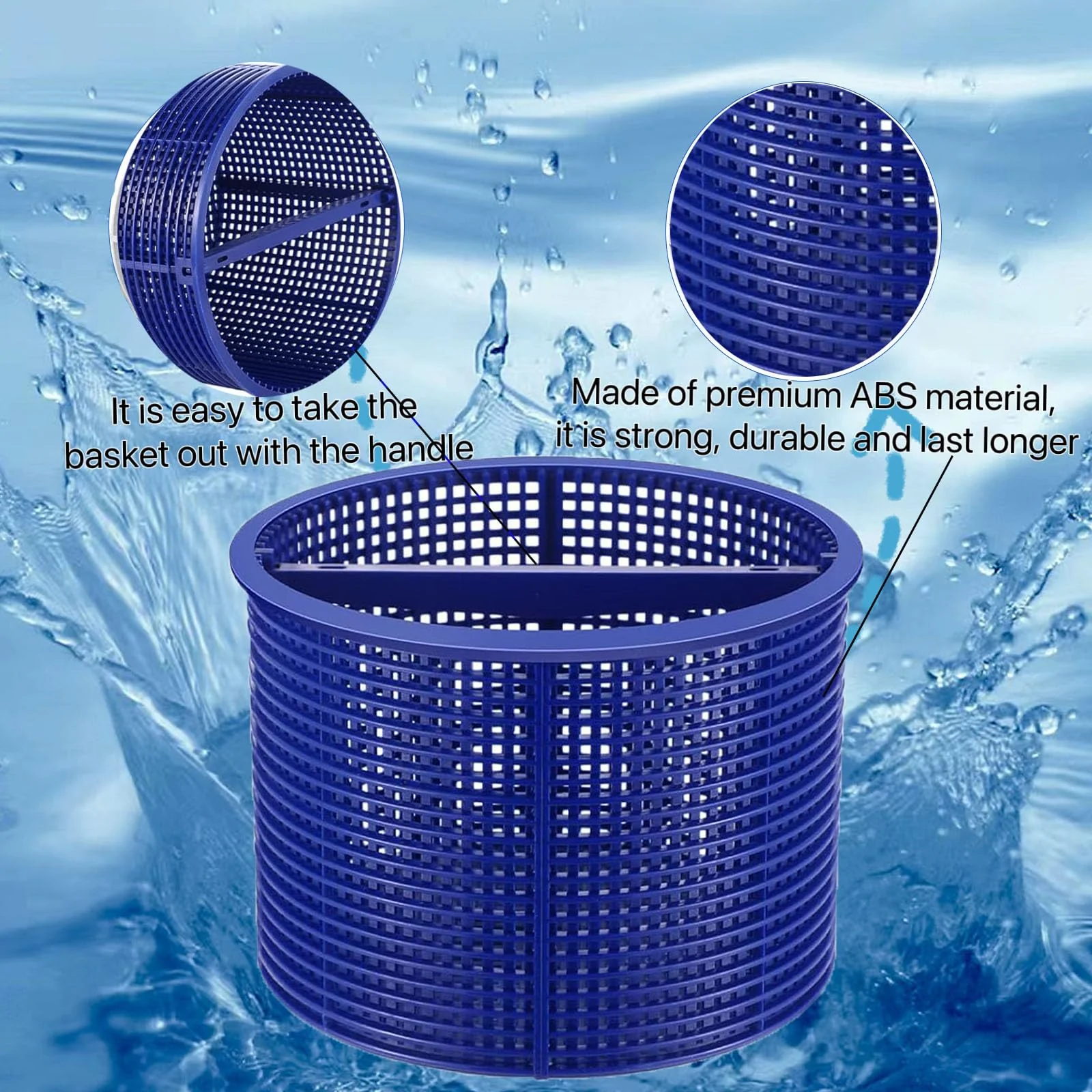 WENPENG Pool Skimmer Basket Replacement,for Hayward Swimming Pool Skimmer SPX1082CA & Aladdin B-152 Skimmer Models,SP1082 SP1083 SP1084 1085 1086 SP1075 1075T 1076 1077 Skimmers Basket (Blue) - Image 7