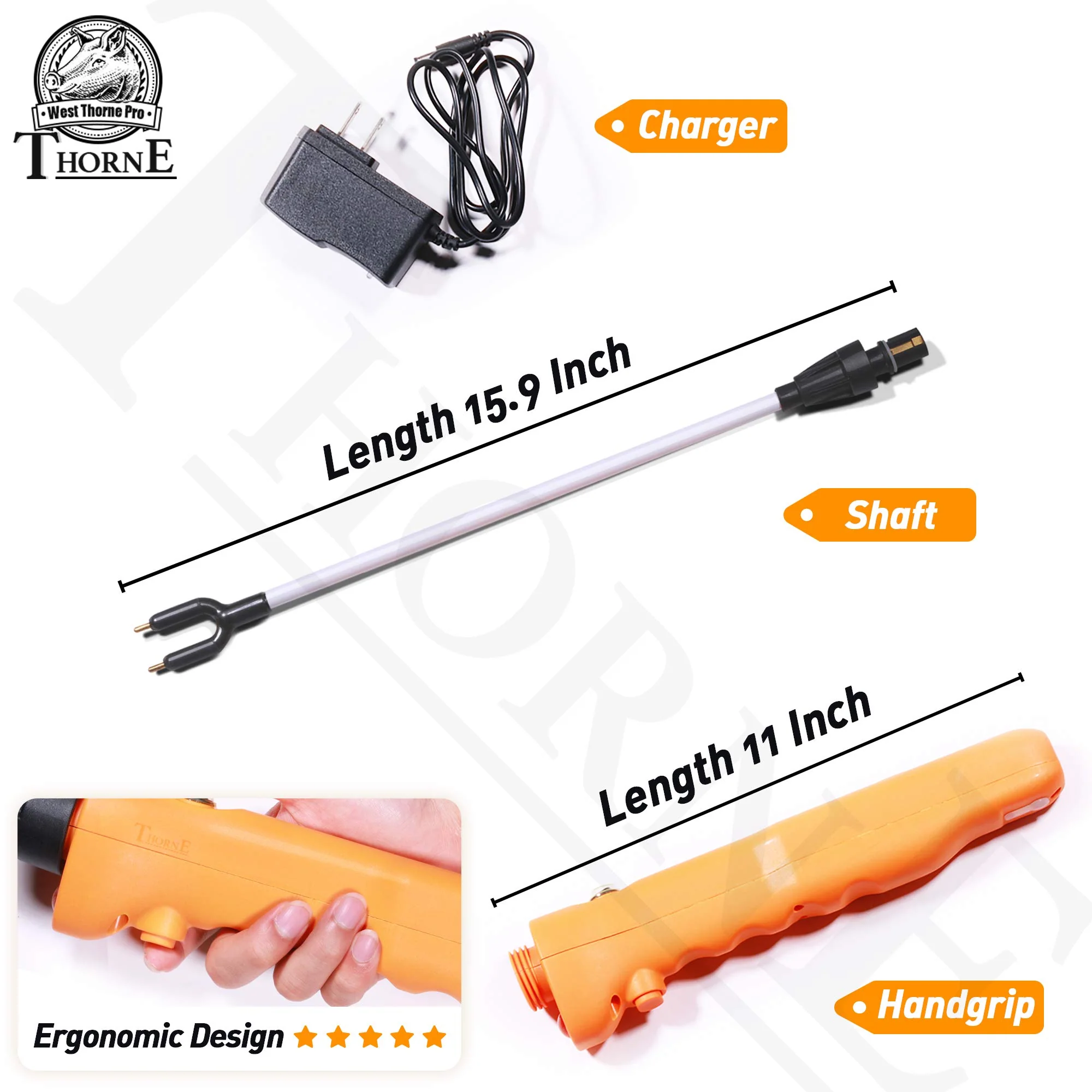 West Thorne Pro Cattle Prod, Waterproof Livestock Prod Stick with LED Light, Livestock Prod for Livestock Management(25.9in) - Image 4