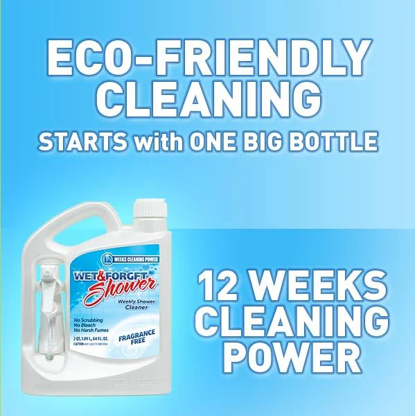Wet & Forget Shower Cleaner Spray, Fragrance-Free Weekly Bathroom Cleaner, No Scrubbing Needed, Bleach-Free, Multi-Surface Bathroom Spray, Cleaning Supplies Essential. 64 fl oz - Image 8