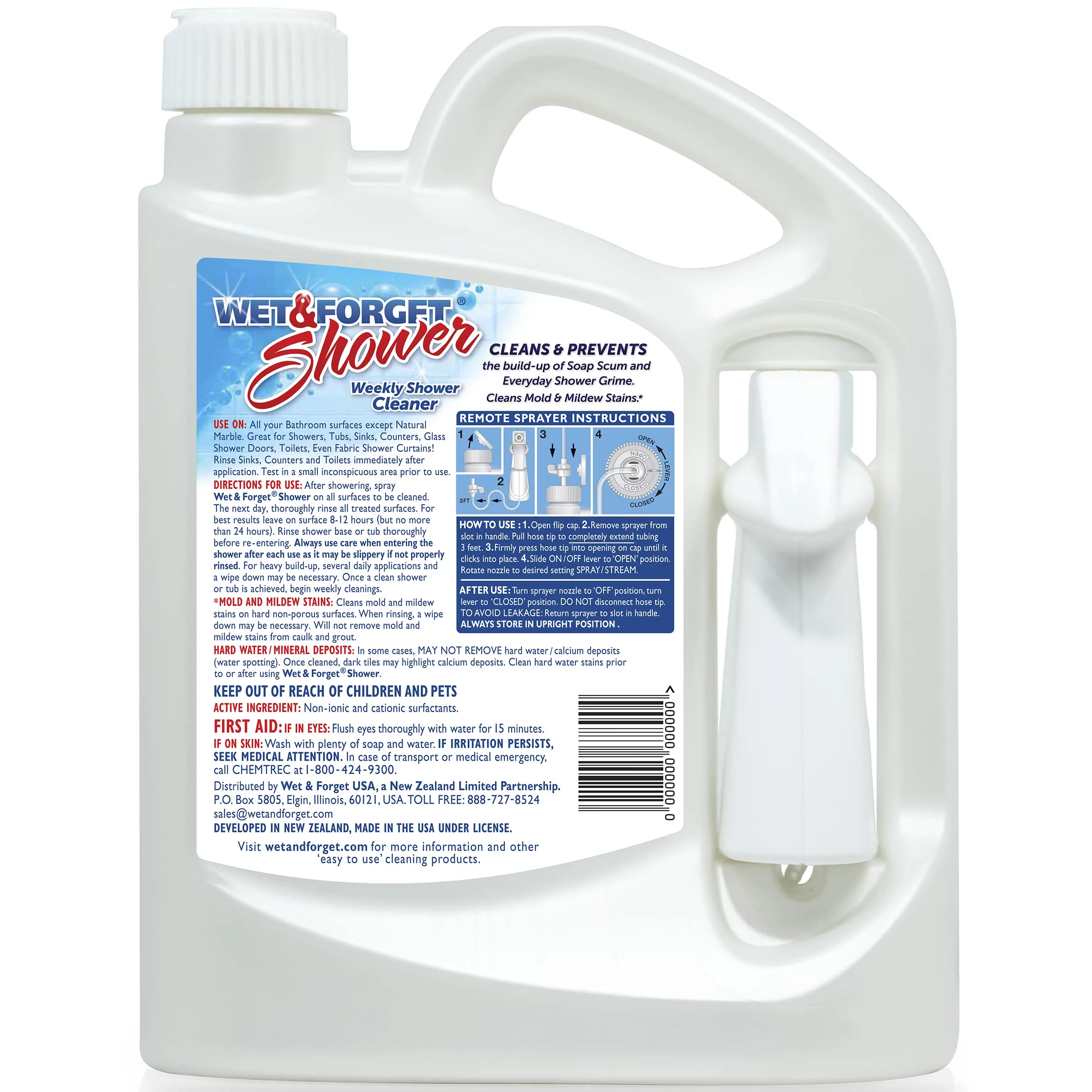 Wet & Forget Shower Cleaner Spray Multi-Surface Weekly Application Requires No Scrubbing, Bleach-Free Formula, Ready to Use, Fresh Scent, 3 Months of Cleaning, 64 Fluid Ounces, 1 Pack - Image 2