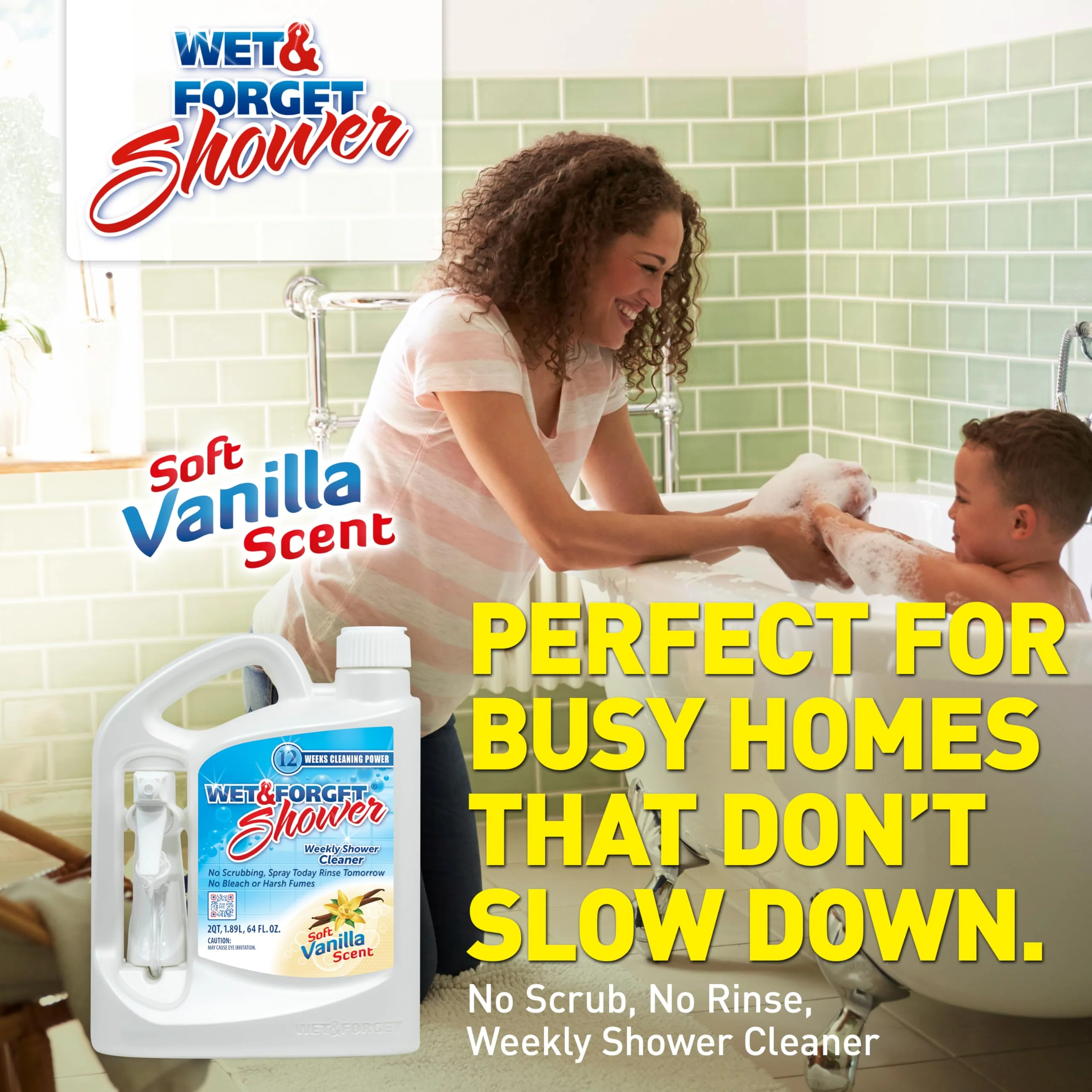 Wet & Forget Shower Cleaner Weekly Application Requires No Scrubbing, Bleach-Free Formula, Ready to Use, Vanilla Scent, 64 Fluid Ounces 2 Pack - Image 6