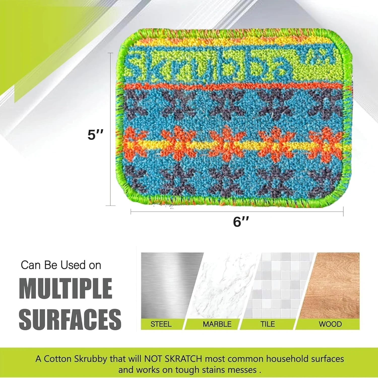 Wet-it! Skrubba 6-Pack Reusable Dish Scrubbers – Non-Scratch Scouring Pads for Kitchen & Household – Eco-Friendly, Dishwasher Safe Scrub Sponges for Dishes, Pots & Pans (Vogue) - Image 7