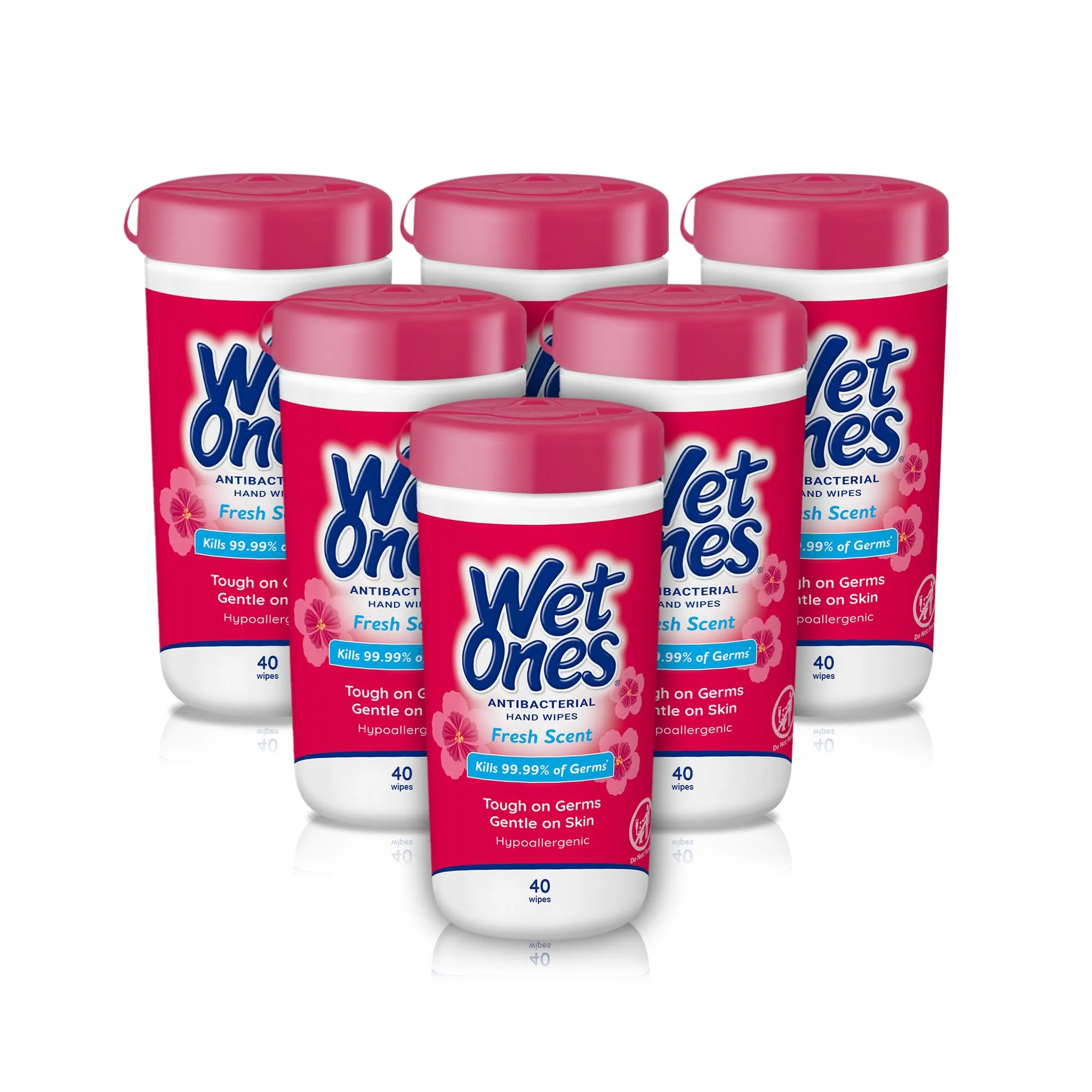 Wet Ones Antibacterial Hand Wipes, Fresh Scent Wipes | Antibacterial Wipes, Hand Sanitizer Wipes, Wet Ones Wipes, 40 ct. Canister (6 pack) - Image 2
