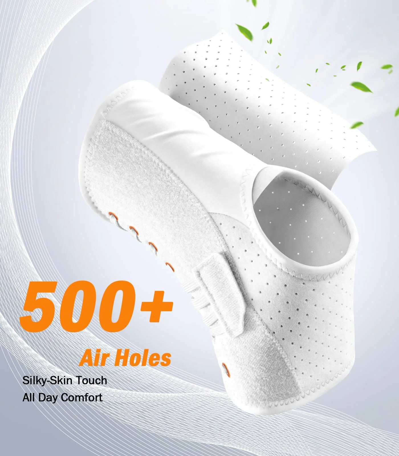 WHCOOL Slim-Fit Ankle Brace for Sprained Ankle, Quick Lace Up Ankle Support for Women Men with 2 Auto-Shaped Pads, Air Fabric Cool Ankle Stabilizer for Injury Recover, Running,Sports,White，XL - Image 4