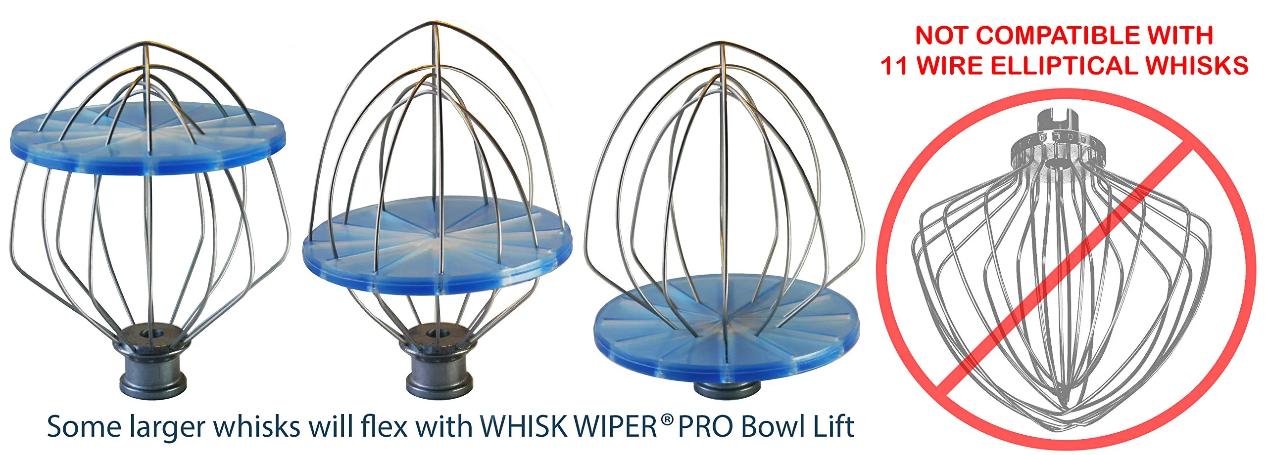 Whisk Wiper® PRO compatible with KitchenAid Bowl-Lift Stand Mixers - Mix Without The Mess - The Ultimate Stand Mixer Accessory - Only Compatible With 6-Wire Whisks (Color: Clear) - Image 2