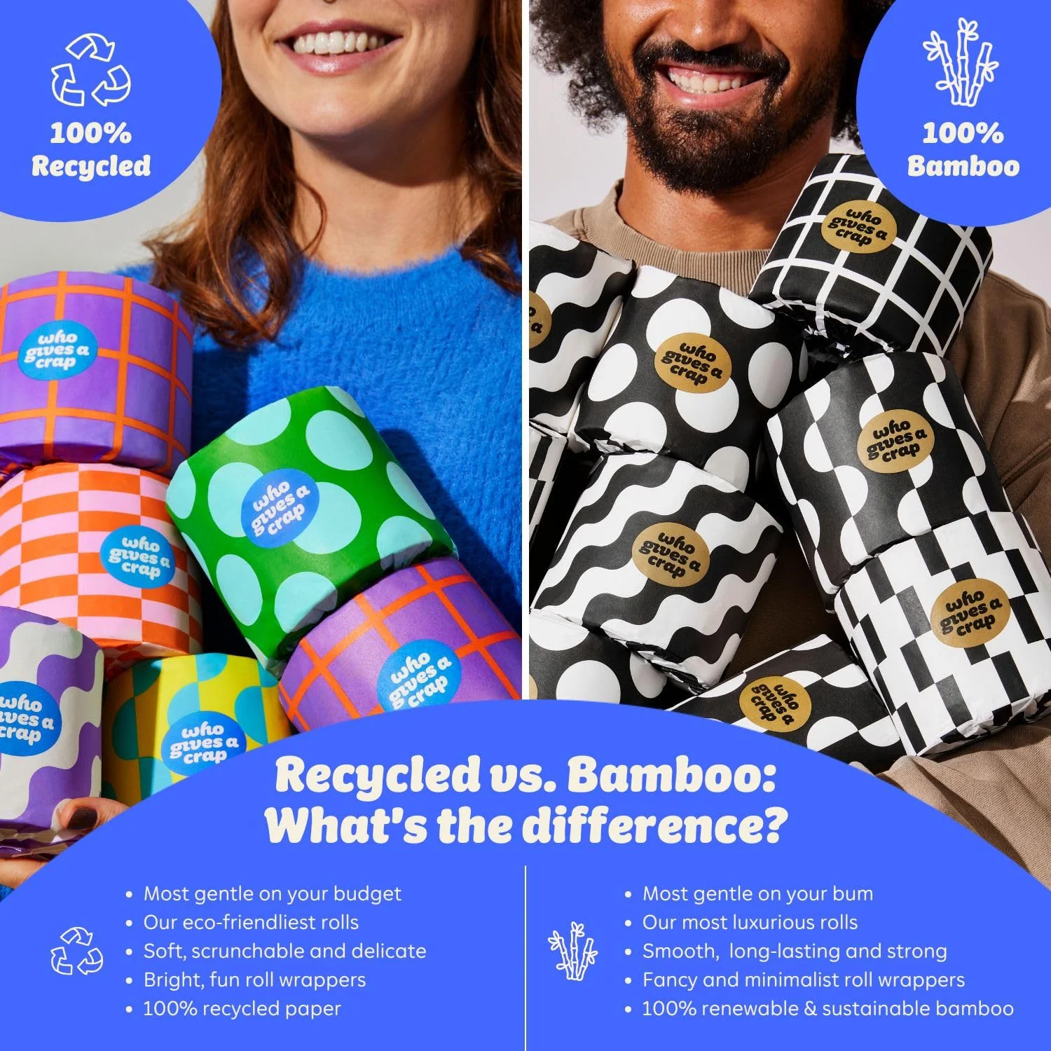 Who Gives A Crap | 100% Recycled Toilet Paper, 16 Rolls, 330 Sheets, Soft & Strong, Virgin Tree Free, Bulk Toilet Paper - Image 5