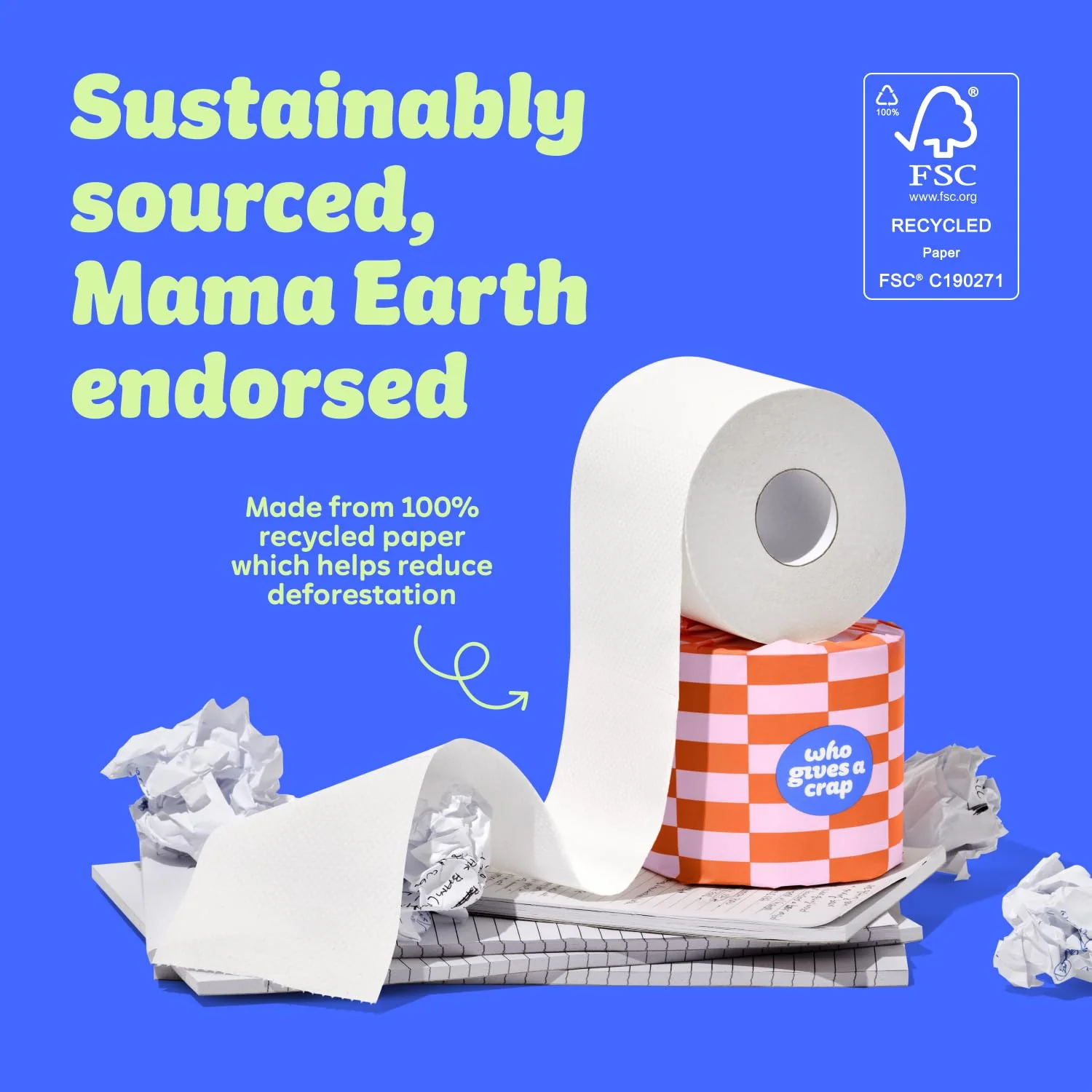 Who Gives A Crap | 100% Recycled Toilet Paper, 16 Rolls, 330 Sheets, Soft & Strong, Virgin Tree Free, Bulk Toilet Paper - Image 6