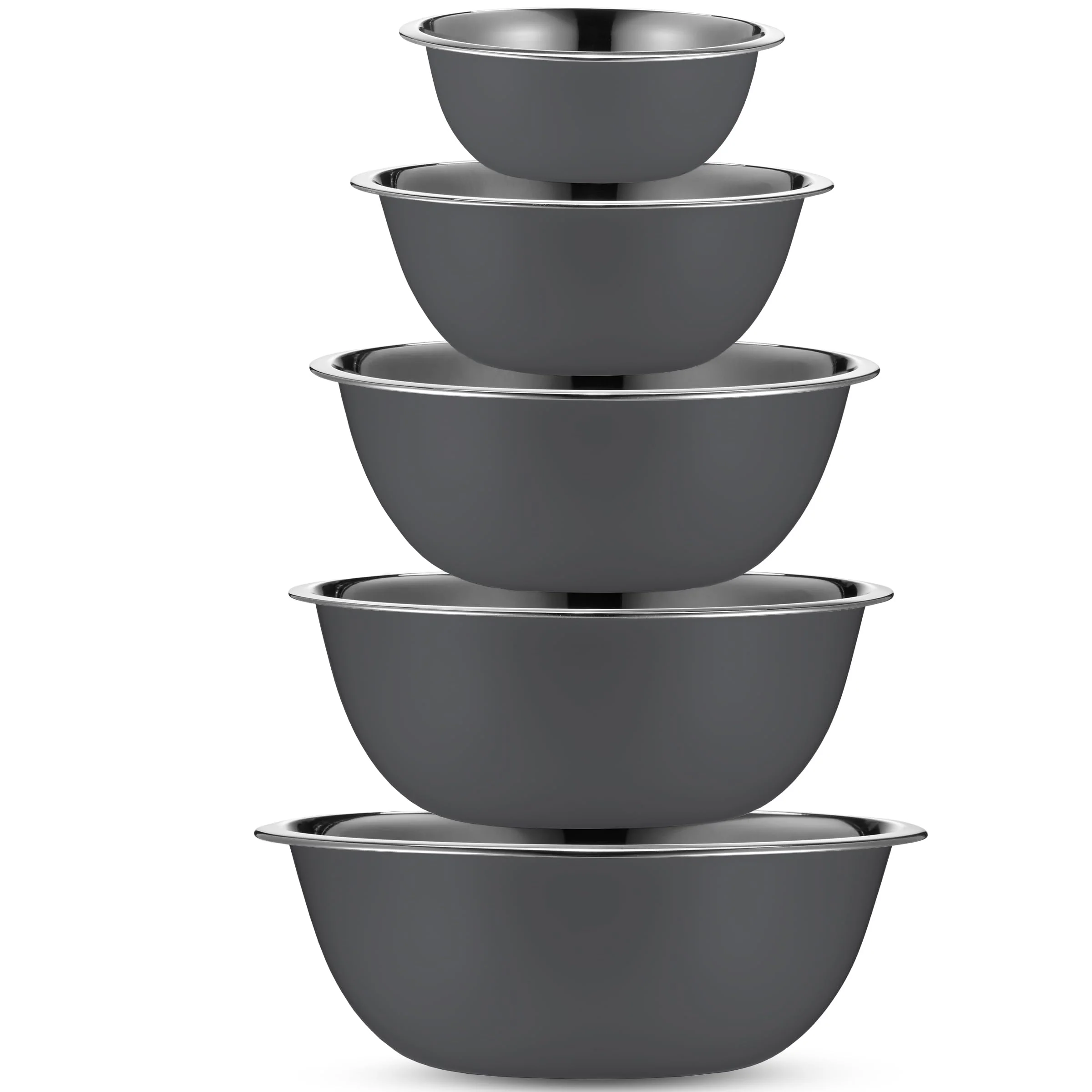 WHYSKO Meal Prep Stainless Steel Mixing Bowls Set, Home, Refrigerator, and Kitchen Food Storage Organizers | Ecofriendly, Reusable, Heavy Duty (Gray) - Image 8