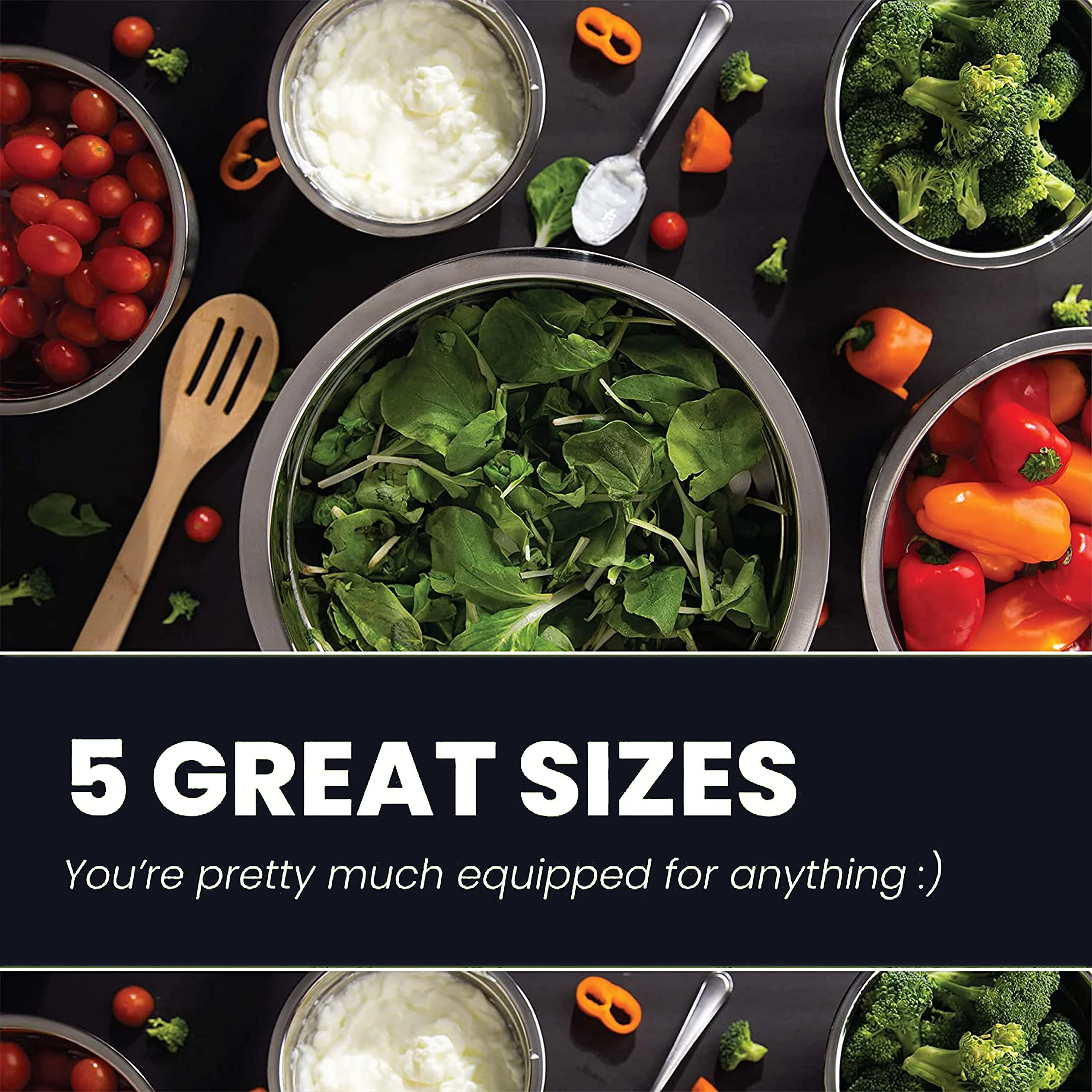 WHYSKO Meal Prep Stainless Steel Mixing Bowls Set, Home, Refrigerator, and Kitchen Food Storage Organizers | Ecofriendly, Reusable, Heavy Duty (Red) - Image 7