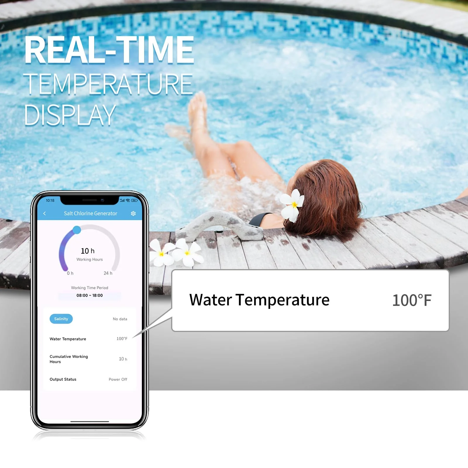 WiFi Salt Chlorine Generator, Briidea Chlorine Generator with USA Titanium Salt Cell, APP Monitoring & Real-Time Salt Alerts, for Swim Spas Up to 2,000 Gallons - Image 2