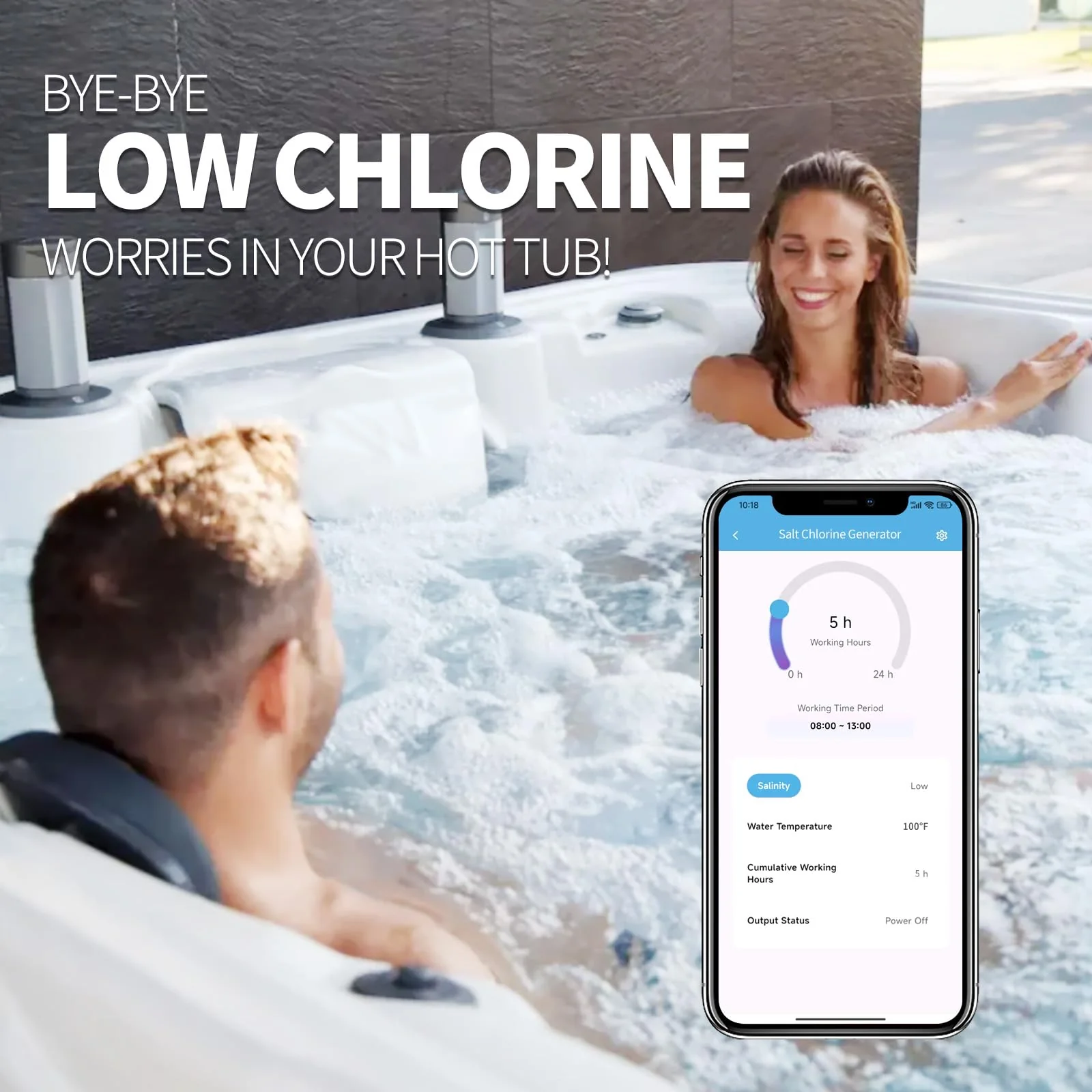 WiFi Salt Chlorine Generator, Briidea Chlorine Generator with USA Titanium Salt Cell, APP Monitoring & Real-Time Salt Alerts, for Swim Spas Up to 2,000 Gallons - Image 3