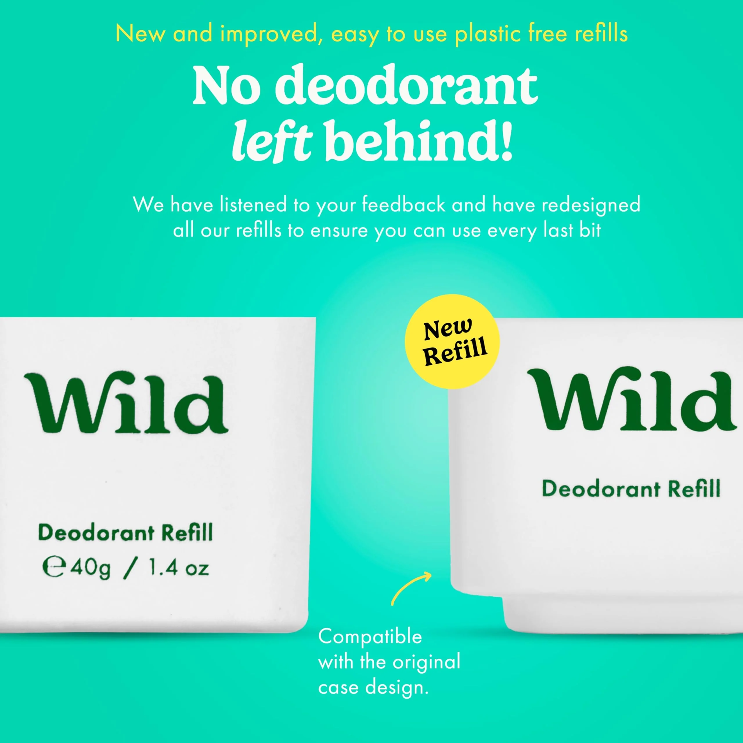 Wild Aluminum Free Refillable Deodorant Variety Pack for Men & Women - 98% Natural Ingredients - Includes Fresh Cotton & Sea Salt, Cherry Blossom, Coconut & Vanilla Scents - Long Lasting Protection - Image 3