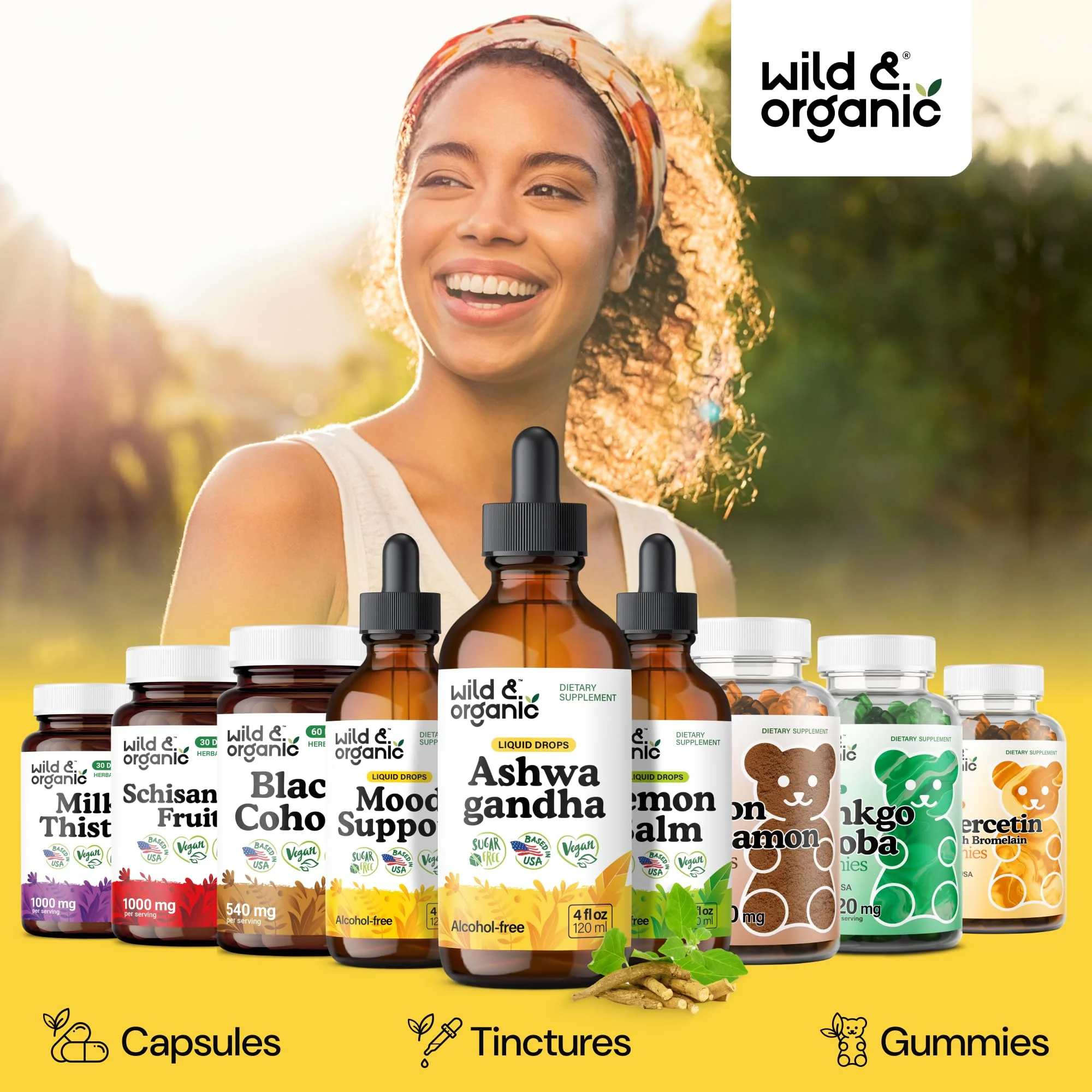 Wild & Organic Ashwagandha Drops - Mood Support & Positive Energy - 500 mg Ashwagandha for Women & Men - Add to Tea Liquid Extract for Relaxation - Non-GMO, Sugar & Alcohol-Free Tincture - 4 fl oz - Image 6
