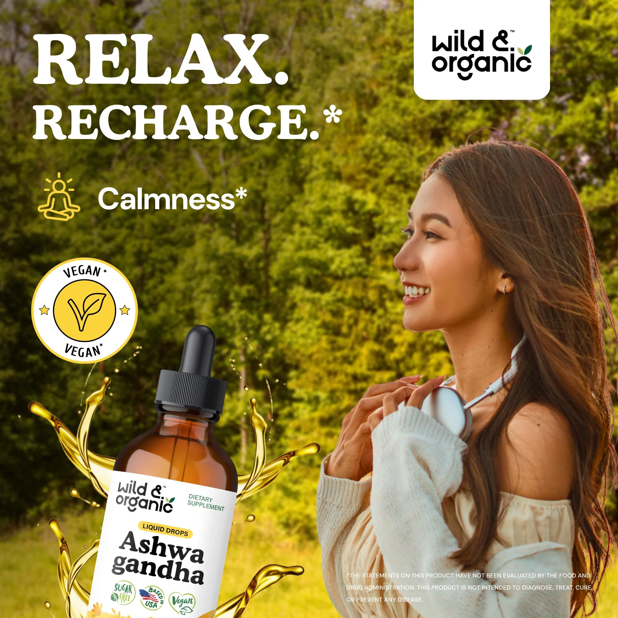 Wild & Organic Ashwagandha Drops - Mood Support & Positive Energy - 500 mg Ashwagandha for Women & Men - Add to Tea Liquid Extract for Relaxation - Non-GMO, Sugar & Alcohol-Free Tincture - 4 fl oz - Image 9