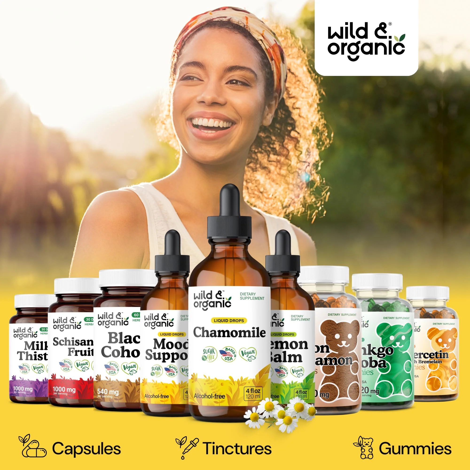 Wild & Organic Chamomile Flowers Tincture - Calming Supplement for Relaxation - Chamomile Extract Liquid Drops - Vegan, Sugar & Alcohol-Free - 4 fl oz - Image 3
