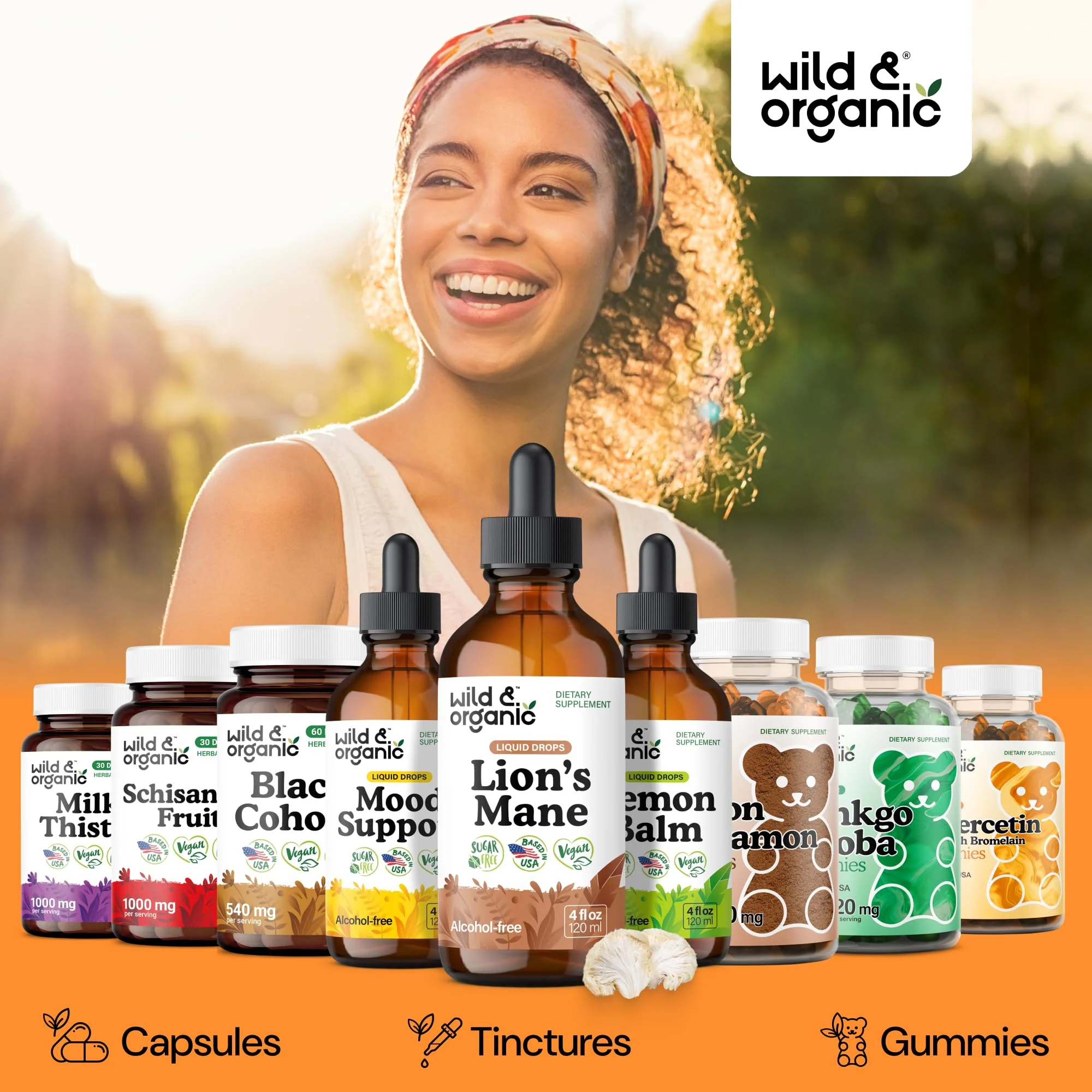 Wild & Organic Lions Mane Liquid Drops - Brain & Focus Support - 84-Day Supply - Lion's Mane Mushroom Supplement - Hericium Erinaceus Mushroom Drops - Sugar & Alcohol-Free Extract Tincture - 4 fl oz - Image 6