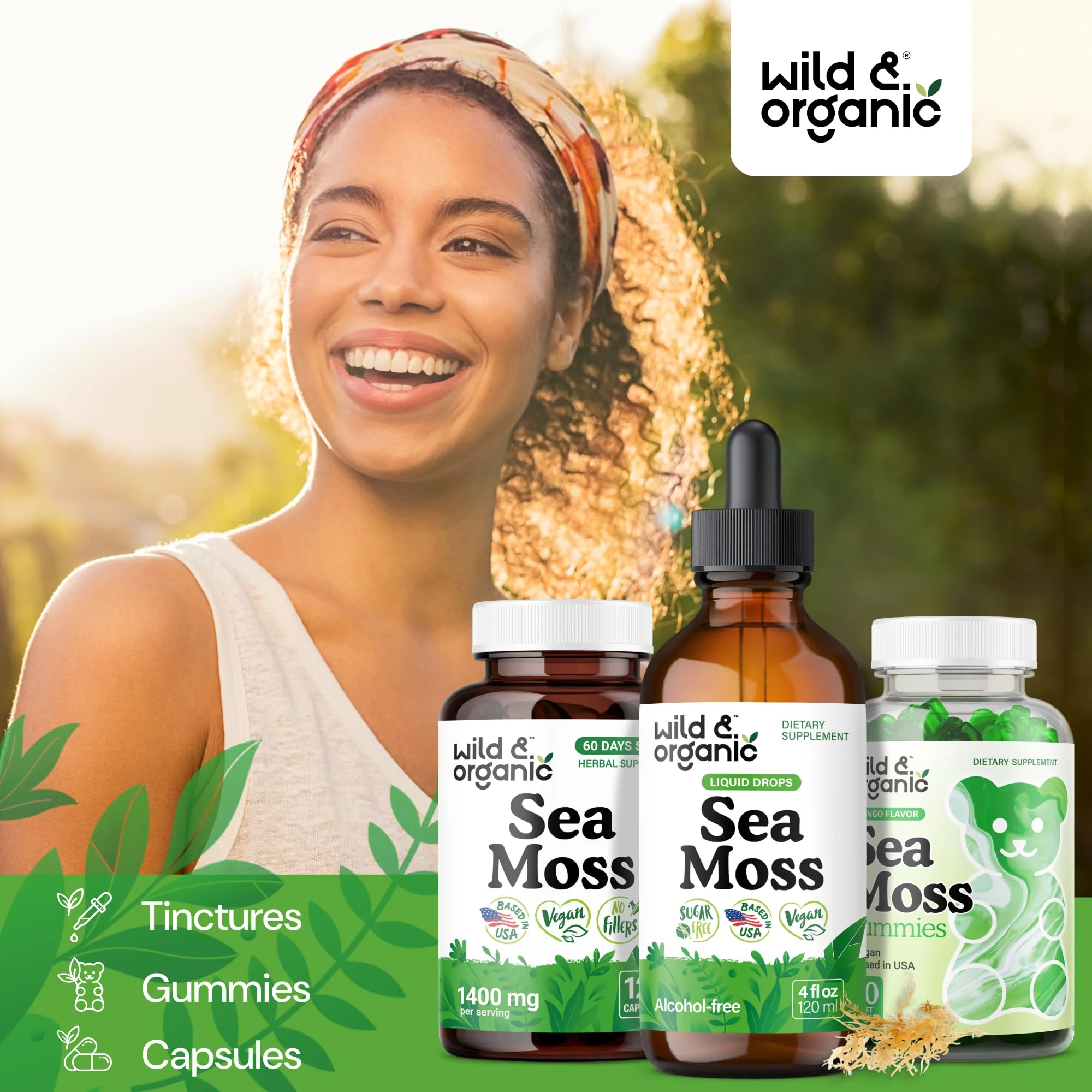 Wild & Organic Sea Moss Drops - Overall Support with Irish Seamoss and Bladderwrack - Multimineral Chondrus Crispus Tincture - Vegan, Sugar & Alcohol-Free Liquid Supplement - 4 fl oz - Image 3