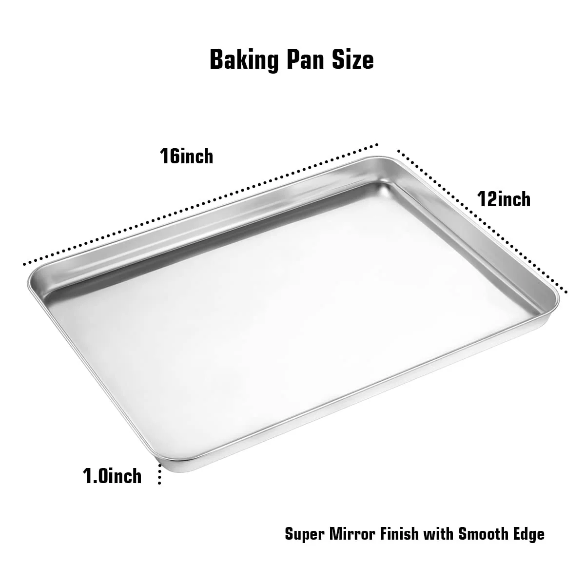 Wildone Baking Sheet & Rack Set [2 Sheets + 2 Racks], Stainless Steel Cookie Pan with Cooling Rack, Size 16 x 12 x 1 Inch, Non Toxic & Heavy Duty & Easy Clean - Image 6