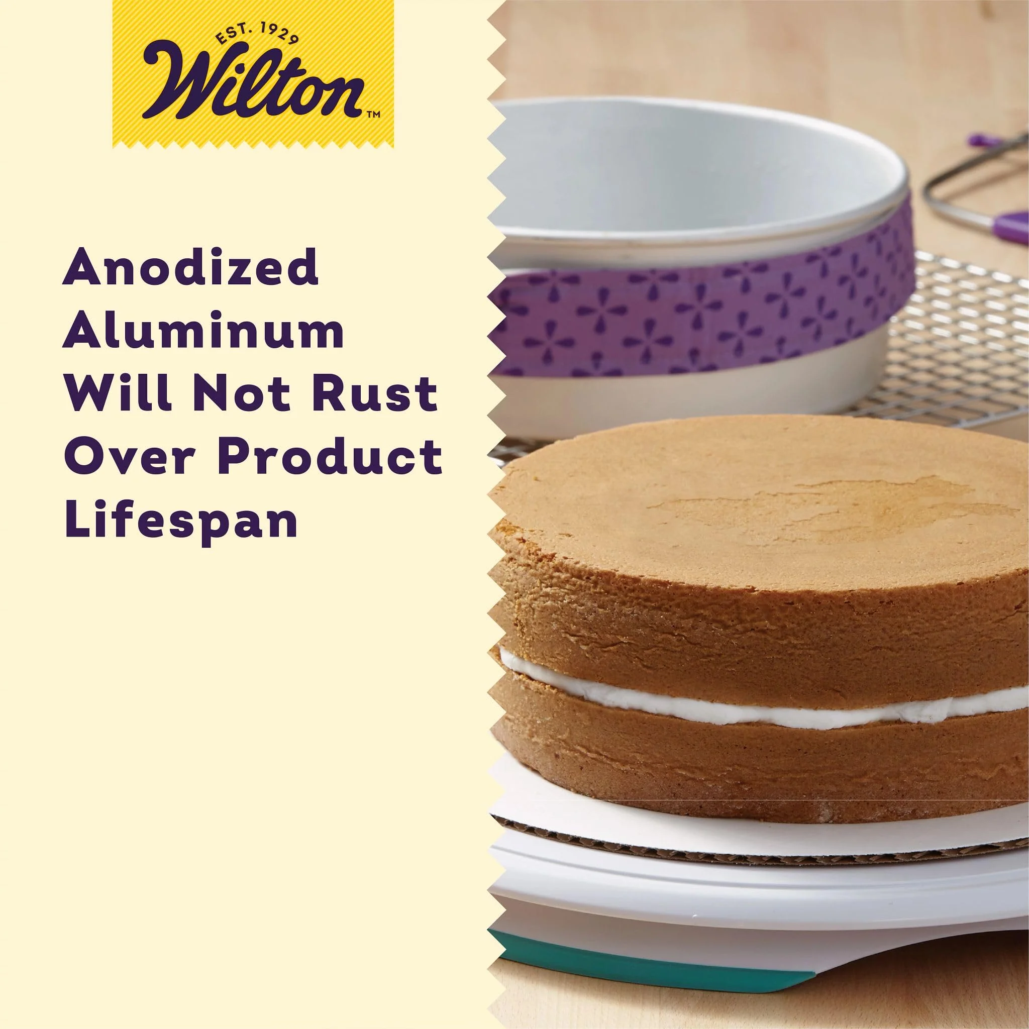 Wilton Aluminum 2-Piece Round Cake Pan Set, Durable Anodized Bakeware for Tiered & Layered Cakes, Even Heating, Rust-Resistant, Professional Cake Baking Pans, 9 x 2 in, Packaging May Vary - Image 4