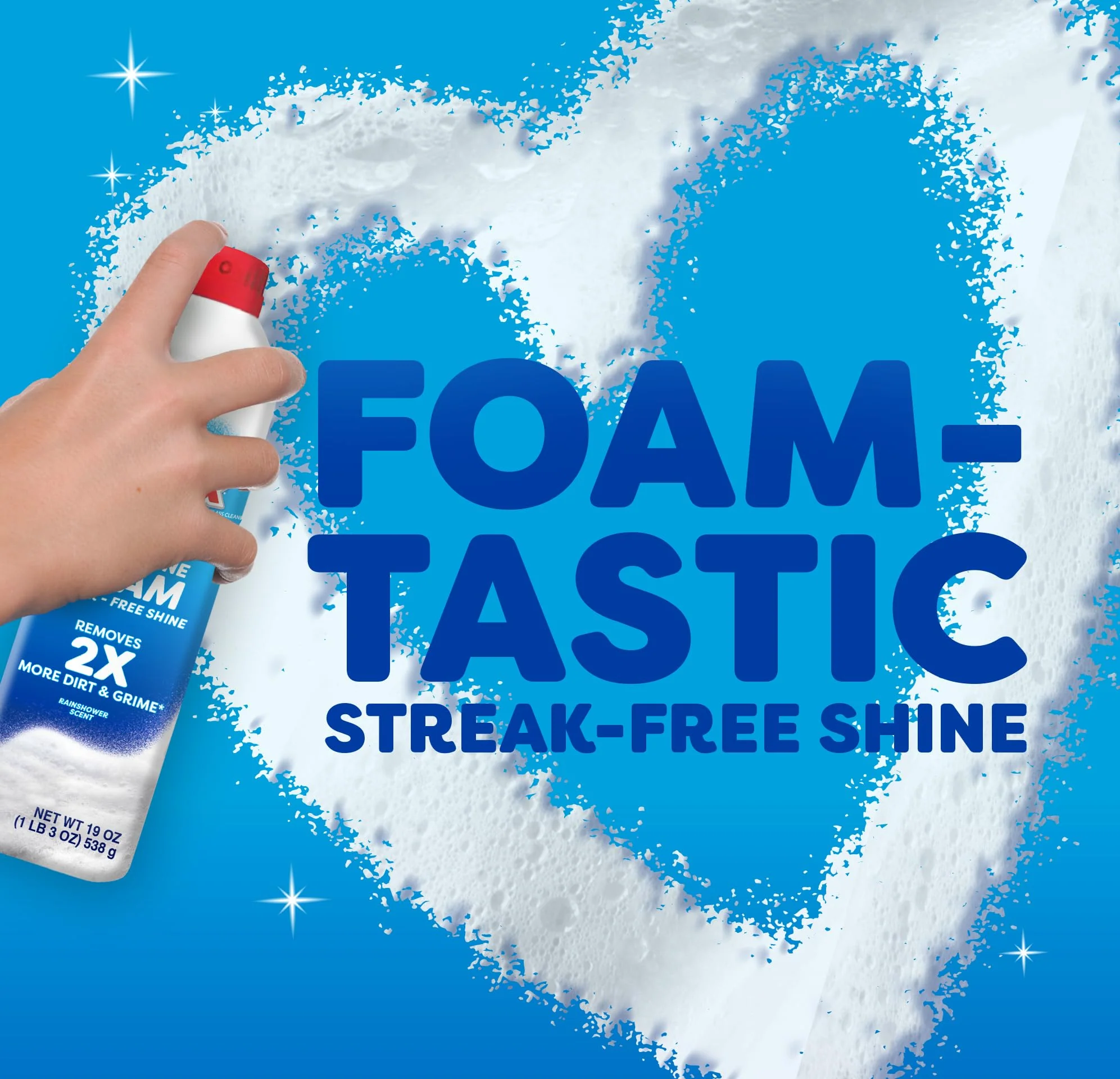 Windex Fast Shine Foam Glass Cleaner, No-Drip Windows, Doors, Mirrors & Countertops Aerosol Cleaning Spray, Streak-Free Shine, Removes Fingerprints, Dust, Dirt, Grime & More 19 oz (Pack of 2) - Image 3