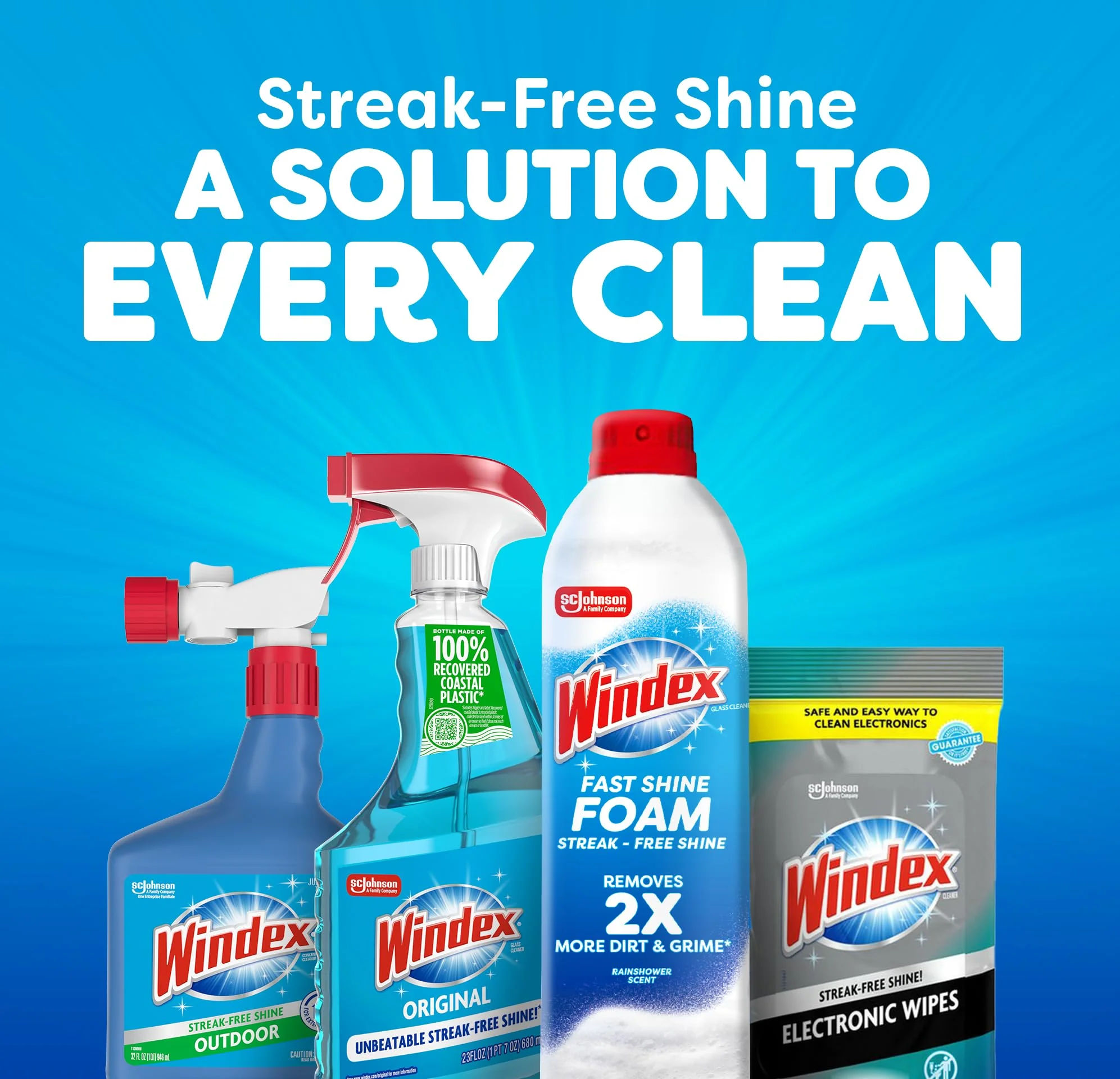 Windex Fast Shine Foam Glass Cleaner, No-Drip Windows, Doors, Mirrors & Countertops Aerosol Cleaning Spray, Streak-Free Shine, Removes Fingerprints, Dust, Dirt, Grime & More 19 oz (Pack of 6) - Image 3