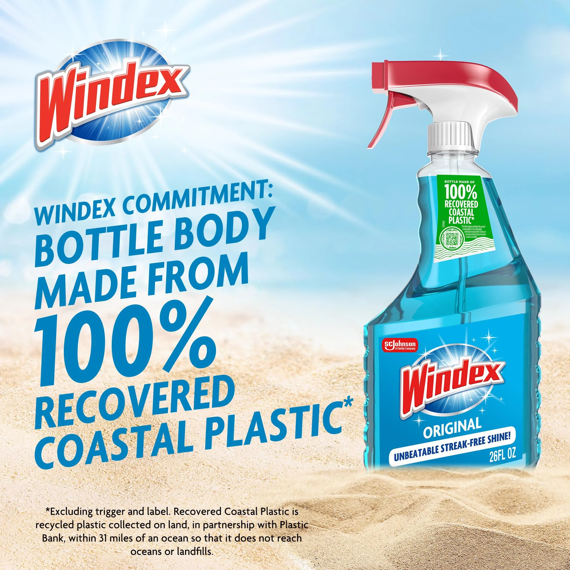 Windex Glass and Window Cleaner Spray Bottle, Packaging Designed to Prevent Leakage and Breaking, Surface Cleaning Spray, Original Blue Scent, 23 Fl Oz - Image 5