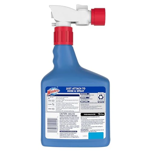 Windex Outdoor Window and Glass Cleaner for Hose Ammonia Free, Concentrated Formula for Deep Outdoor Clean, Patio Cleaner, Compatible With All Hoses, 32 Fl Oz (Pack of 2) - Image 2