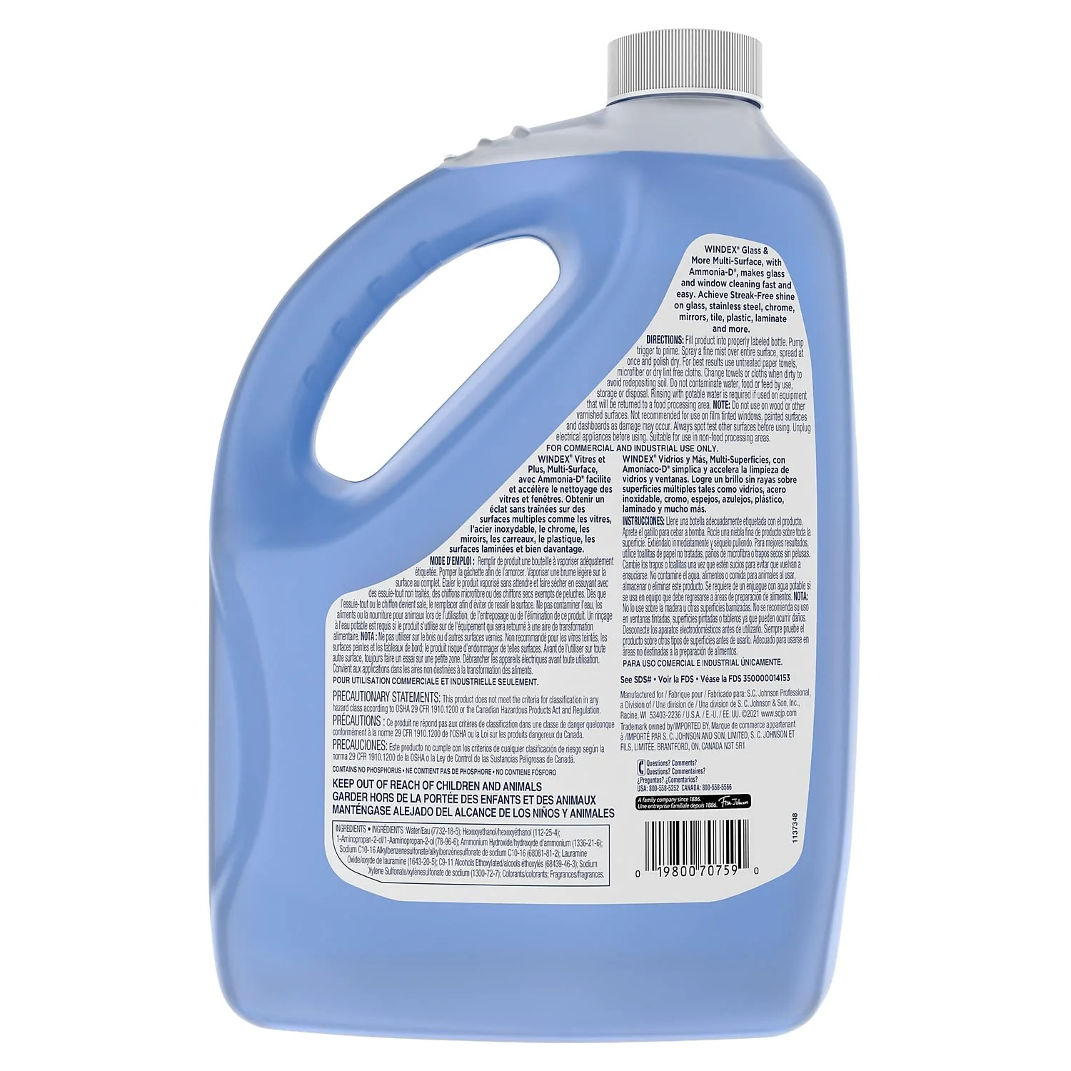 Windex Unscented Glass 1 gallon - Image 2
