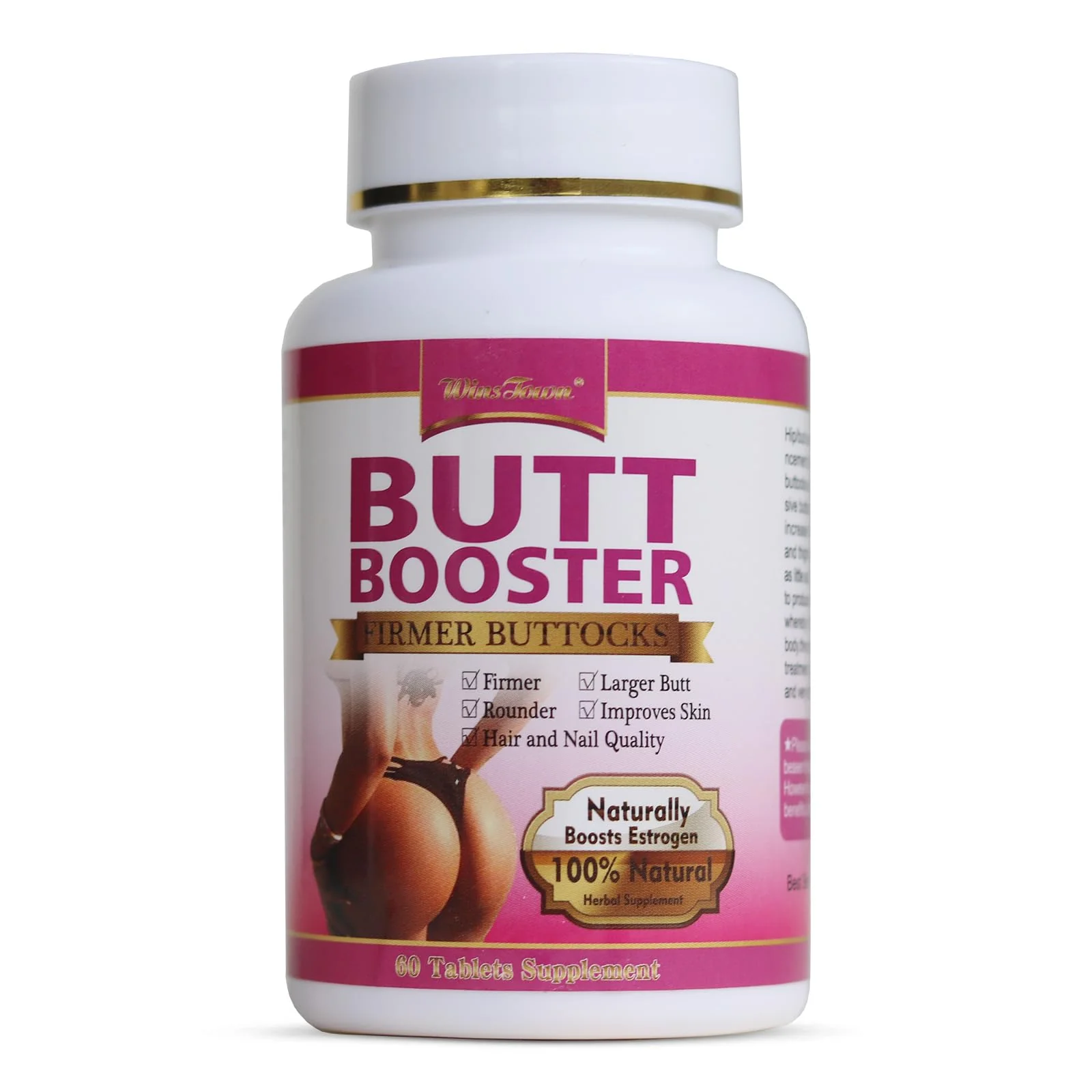 Wins Town Butt Booster Pills, Mention Buttocks Herbal Supplements, Plump Hips Enhancement Firming and Seductive, 60 Tablets