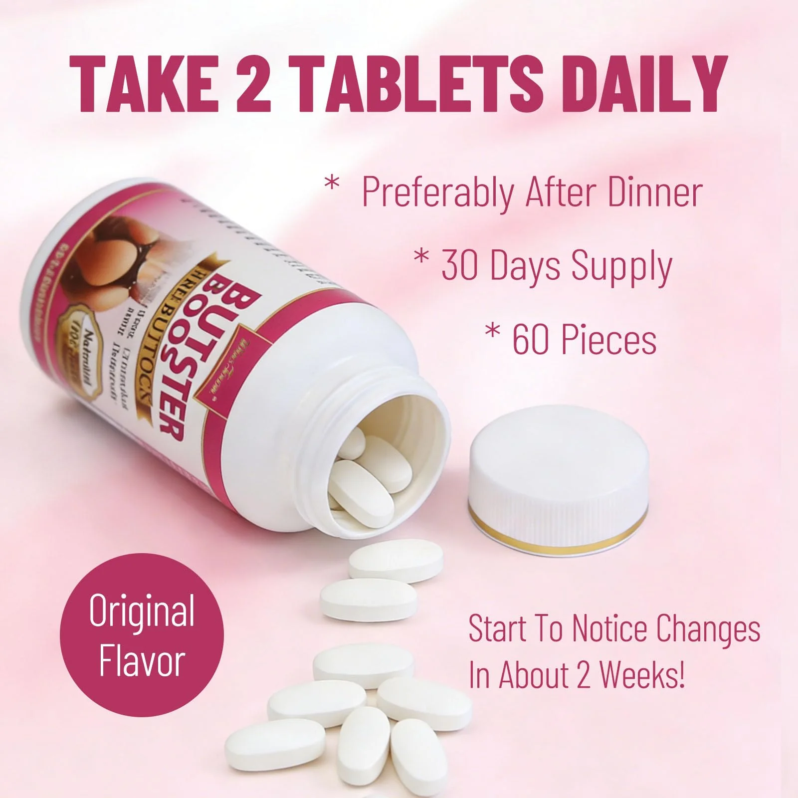 Wins Town Butt Booster Pills, Mention Buttocks Herbal Supplements, Plump Hips Enhancement Firming and Seductive, 60 Tablets - Image 4
