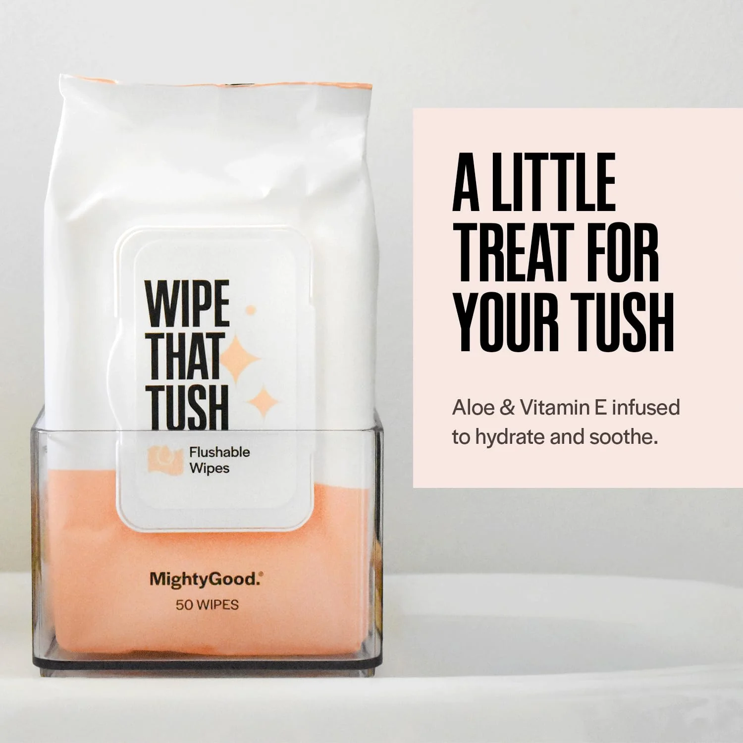 Wipe That Tush Flushable Wipes - 12 Packs of 50, 600 Total - Extra Large & Soft - Hypoallergenic & Fragrance-Free With Aloe & Vitamin E - Septic-Safe - Image 7