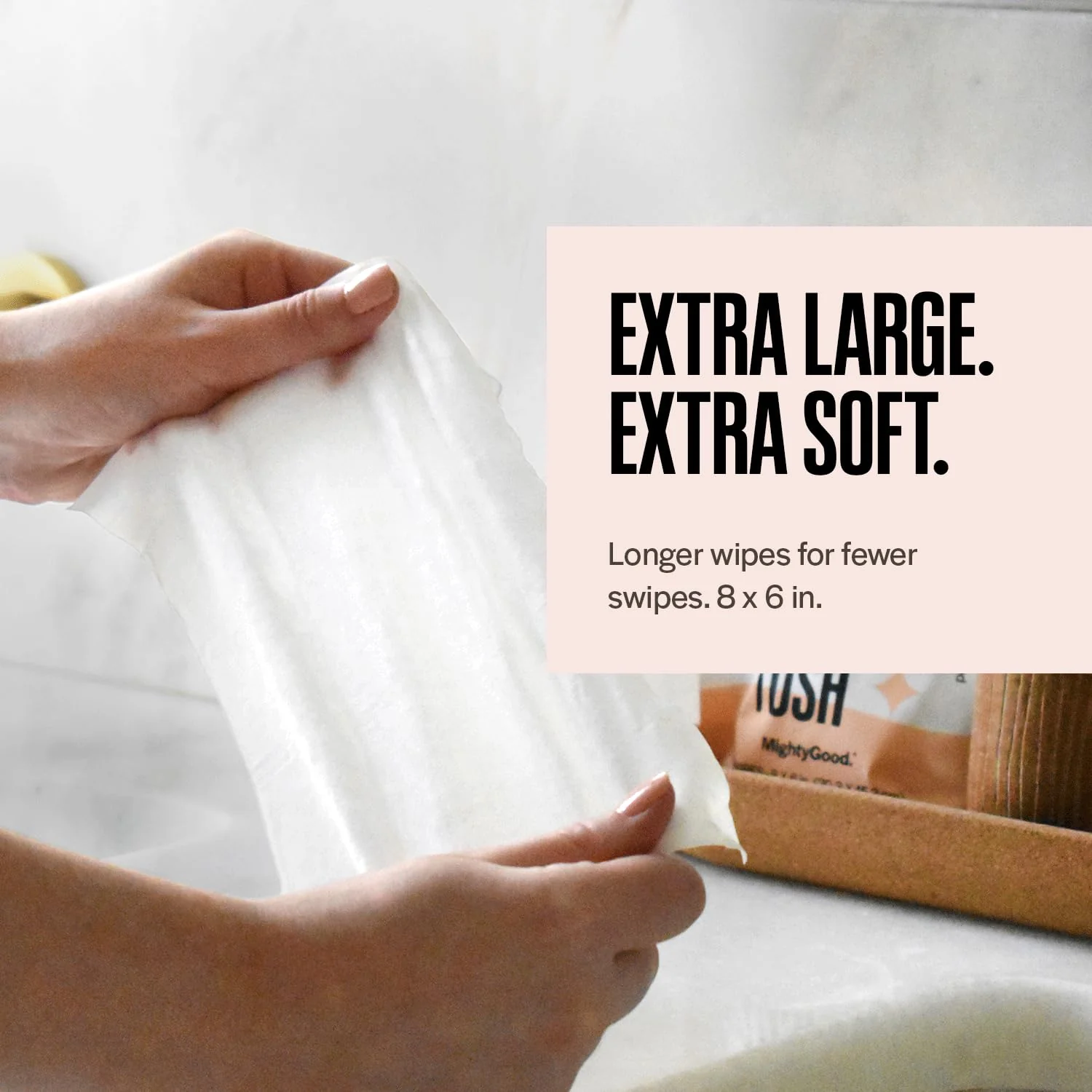 Wipe That Tush On-The-Go Flushable Wipes - 4 Packs of 30 Individually Wrapped Wipes, 120 Total - Fragrance Free - Extra Large & Soft - Hypoallergenic With Aloe & Vitamin E - Septic-Safe - Image 6